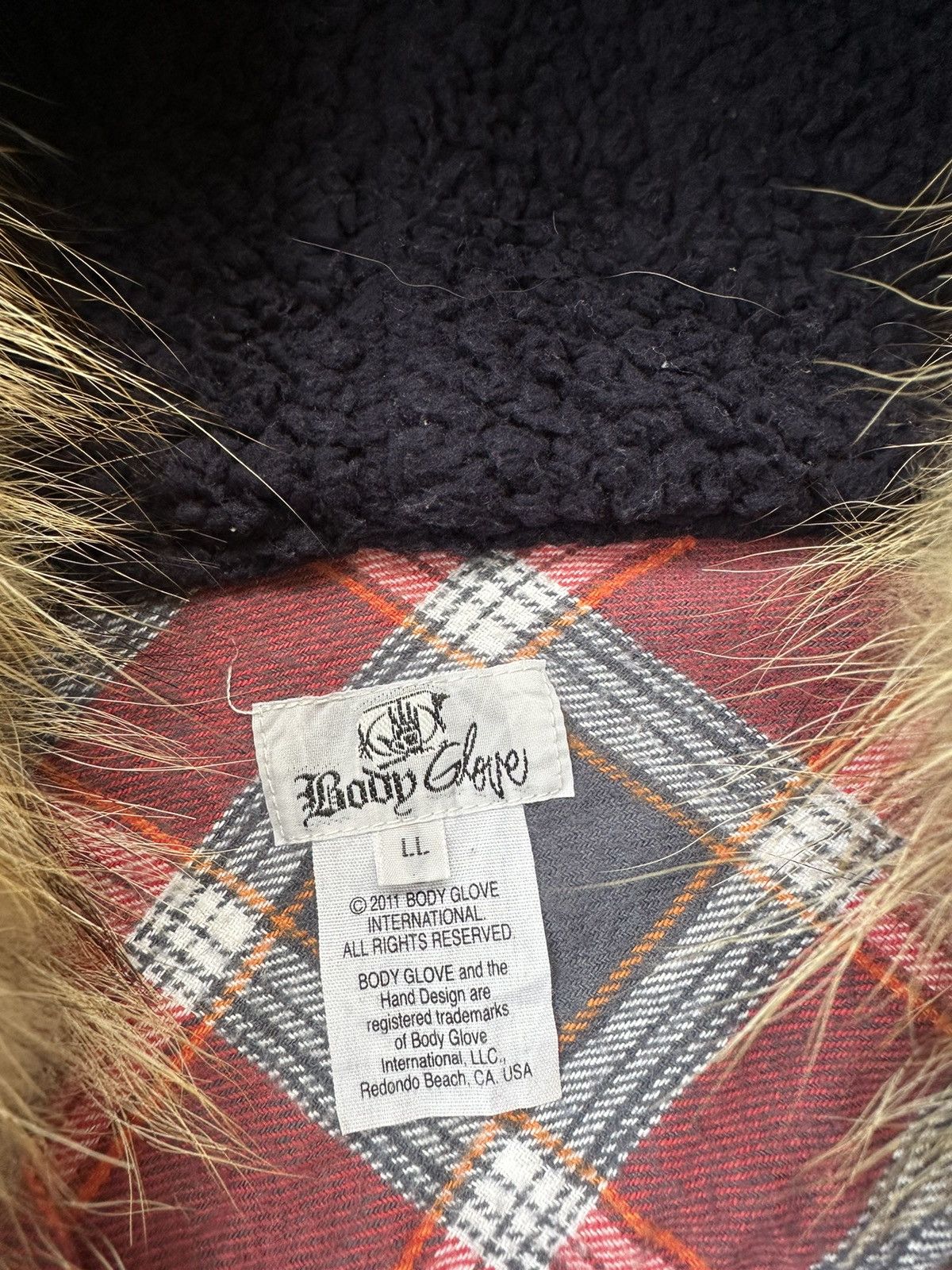 20471120 2000s SURF STYLE BG53 FUR HOODIE TARTAN Y2K LGB STYLE Size US L / EU 52-54 / 3 - 9 Thumbnail
