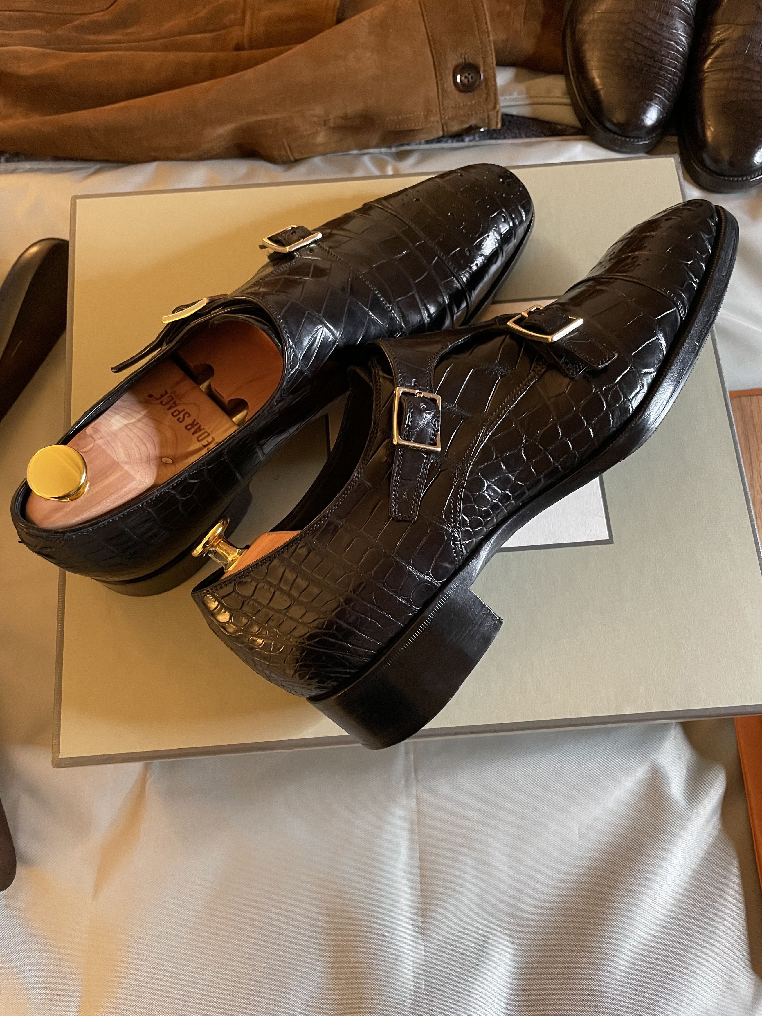 Tom Ford The A-List Celeb RARE $16K TOM FORD Alligator Monk Straps Size US 11 / EU 44 - 2 Thumbnail