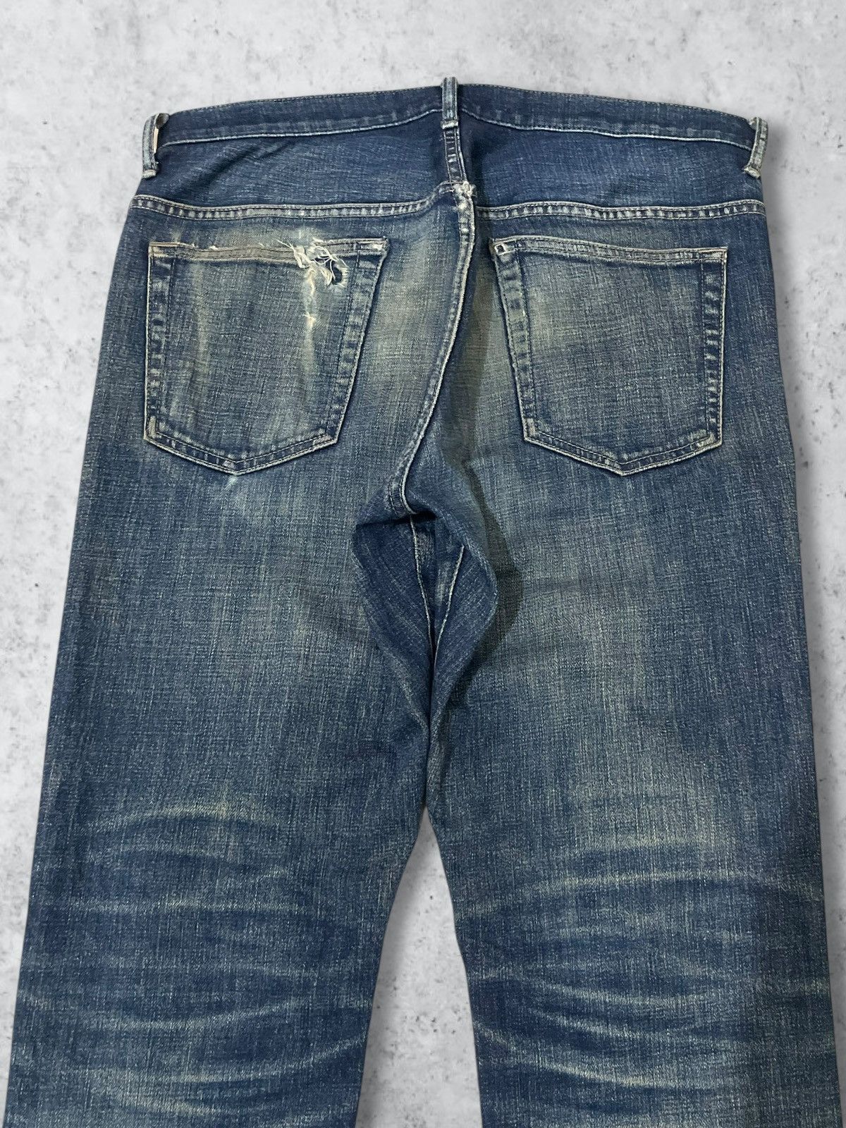 Number (N)ine Vintage Nano Universe Button Fly Blue Wash Loose Taper Jeans Size US 32 / EU 48 - 5 Thumbnail