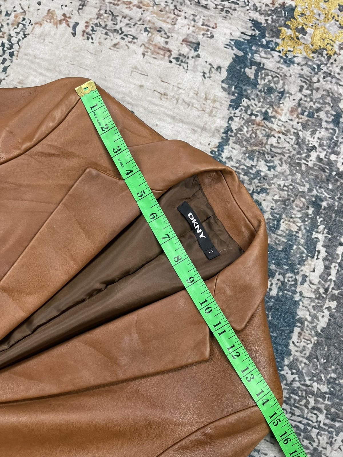 DKNY DKNY Sheepskin Single Breasted Leather Blazer Size XS / US 0-2 / IT 36-38 - 11 Thumbnail