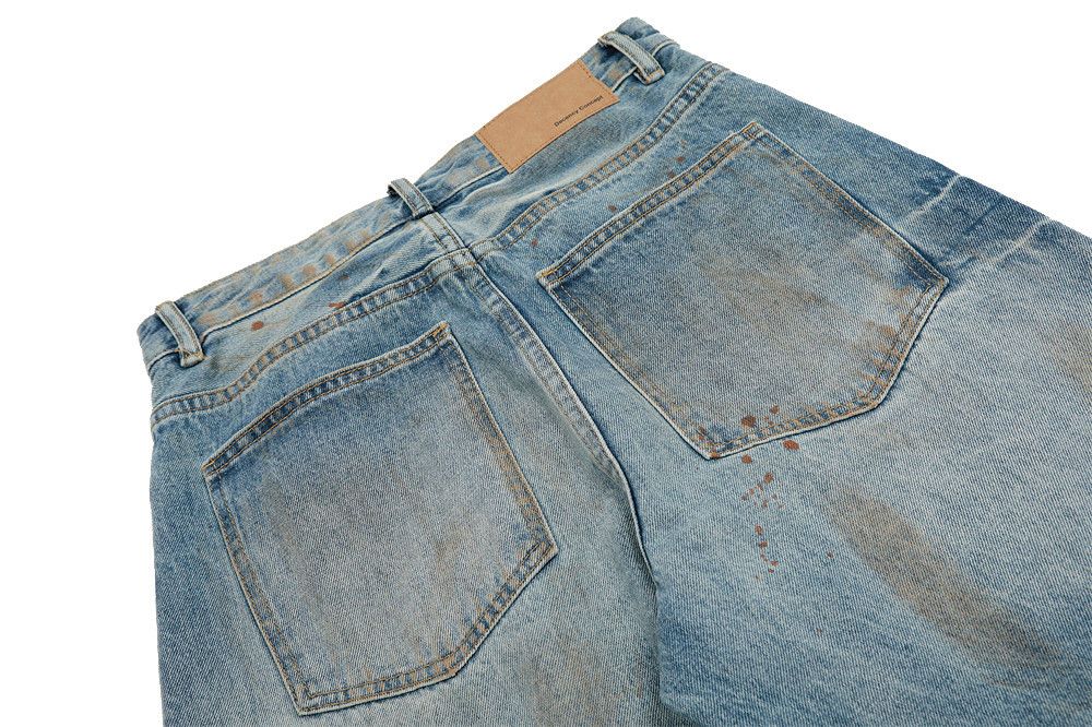 Vintage Punk men's high street washed distressed loose ripped jeans Size US 32 / EU 48 - 5 Thumbnail