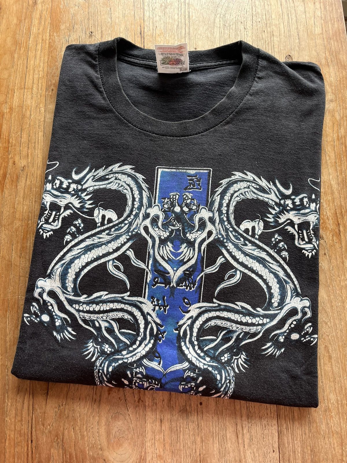 Vintage Vintage YIN YANG Dragons Art design Tshirt Size US XL / EU 56 / 4 - 1 Thumbnail