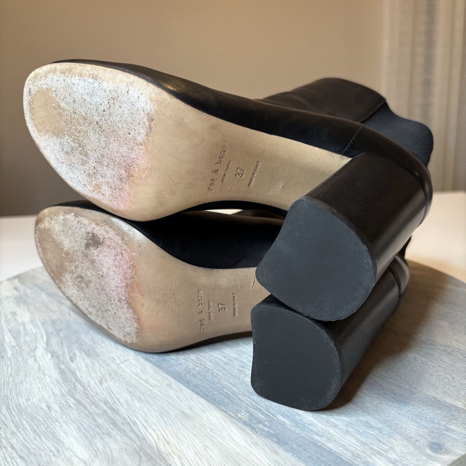 Rag & Bone Rag & Bone Agnes Black Leather Boots Heels US Size 6.5 Size US 6.5 / IT 36.5 - 6 Thumbnail