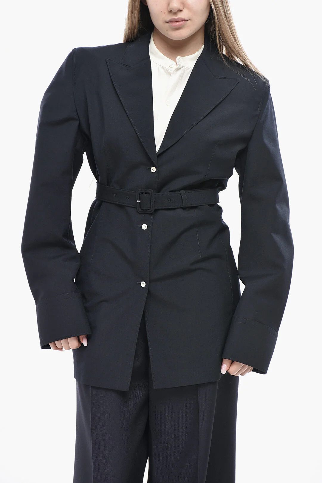 Prada og1mm0426 Mohair-Blend Blazer in Blue Size S / US 4 / IT 40 - 1 Thumbnail