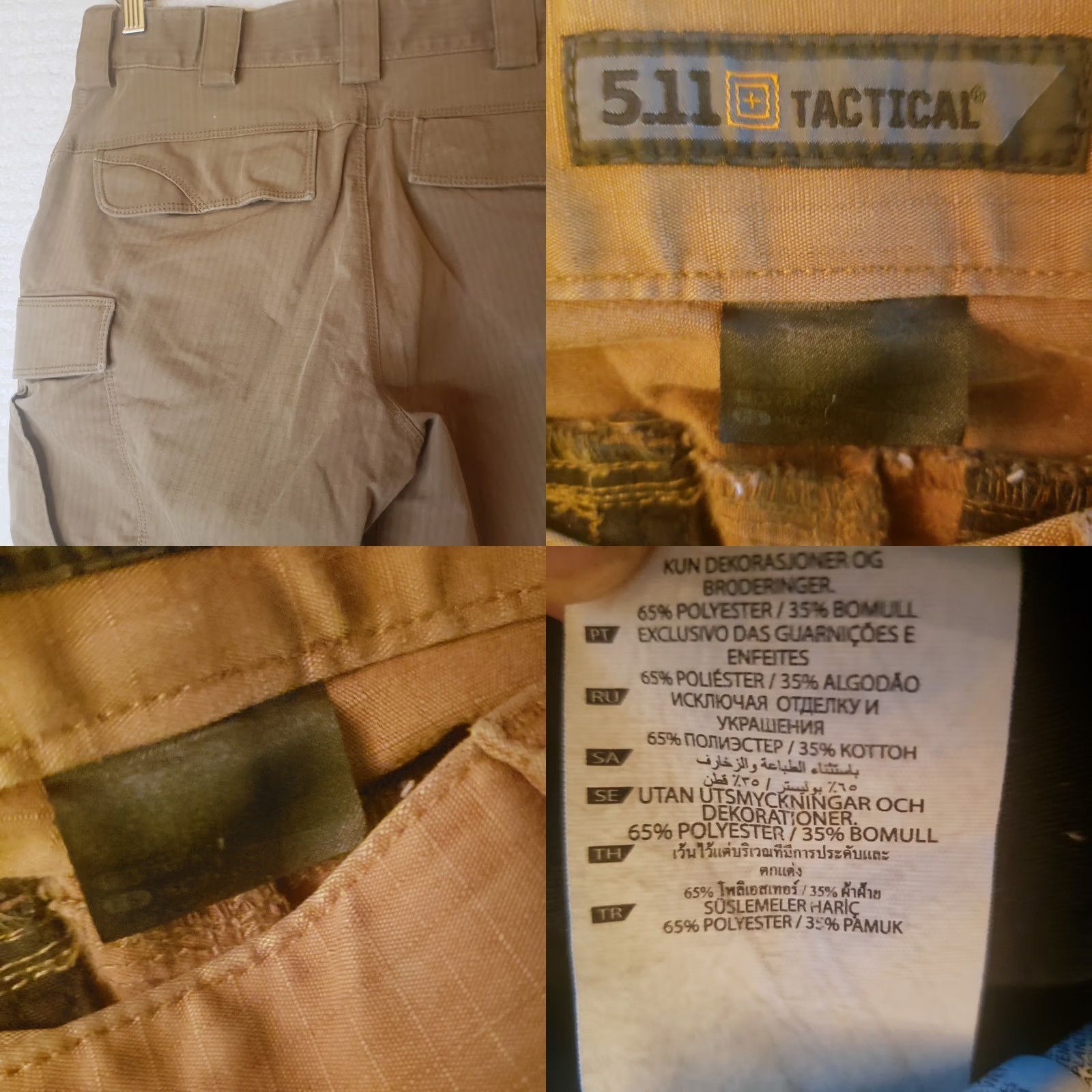 Vintage 5.11 Tactical Brush Guard Canvas Field Pants Men 30x29 Brown Tan Casual Workwear Belt Loops Pockets Logo Size US 30 / EU 46 - 10 Thumbnail
