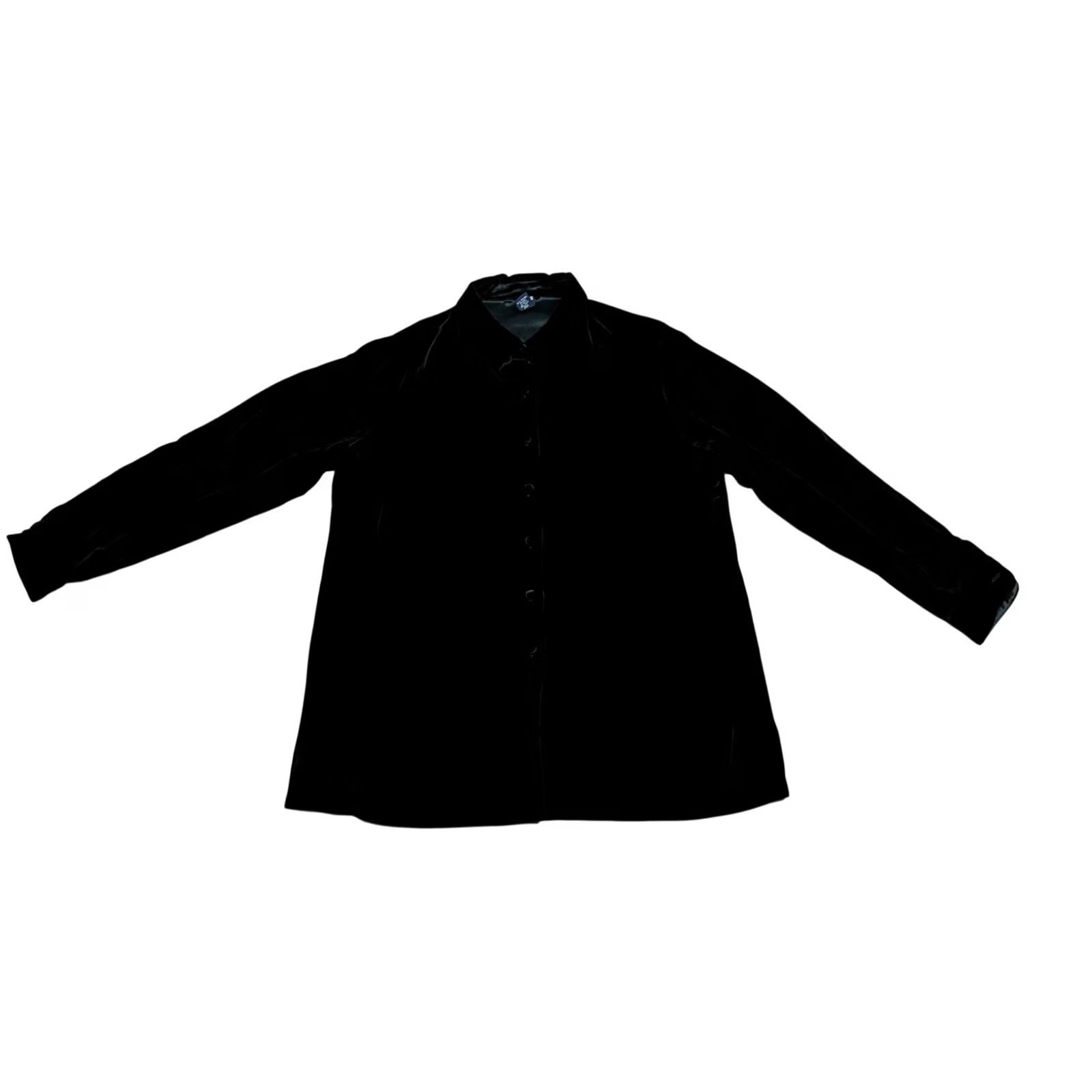 Lands' End VINTAGE Lands' End Blouse & Skirt 2 Piece Set Women Large 14-16 Black Long Sleeve Clothes Pants Suit? Size L / US 10 / IT 46 - 2 Thumbnail