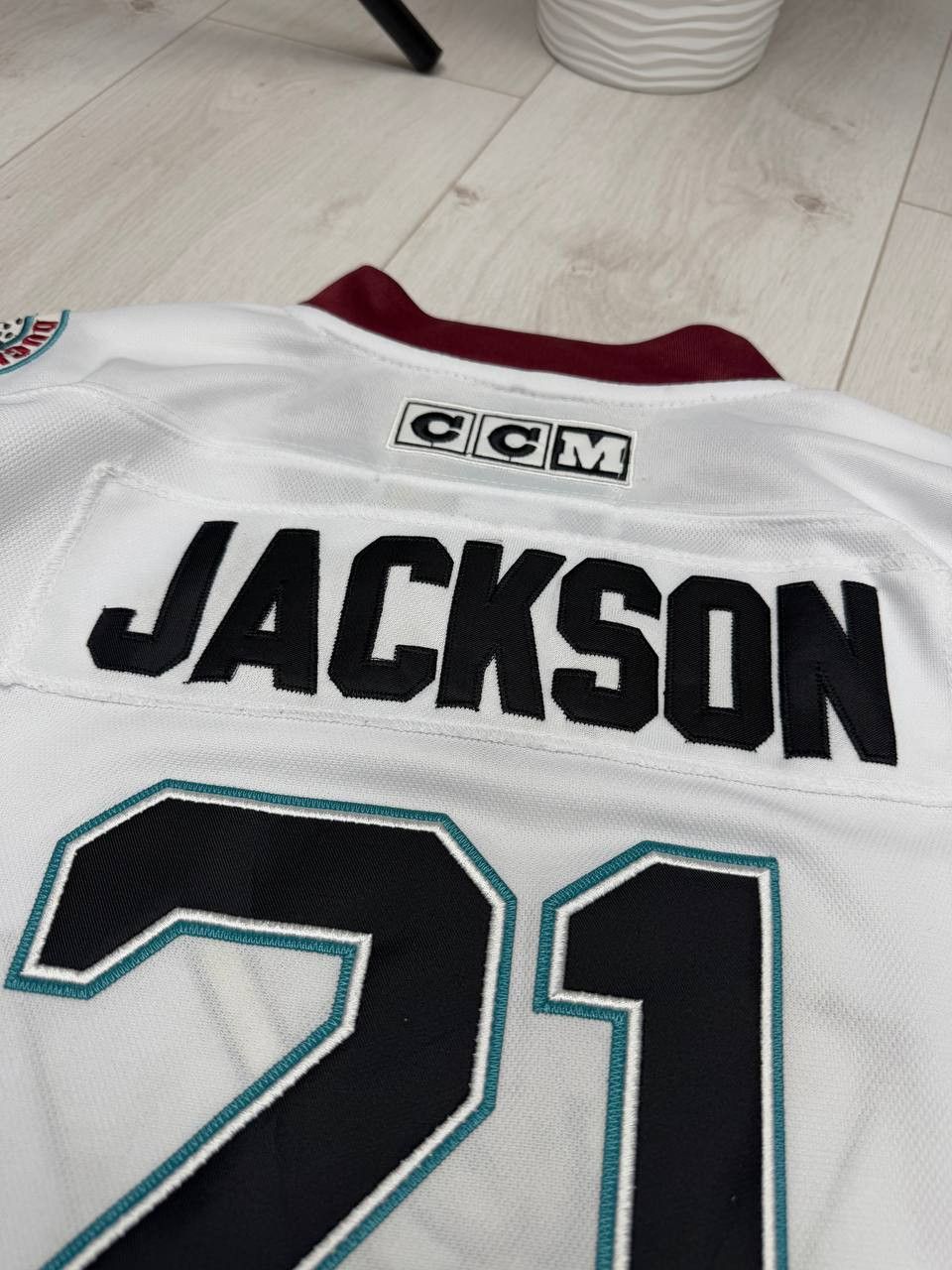 Ccm × NHL Junior size M Mighty Ducks Hockey Jersey #21 JACKSON Size US XXS / EU 40 - 13 Thumbnail
