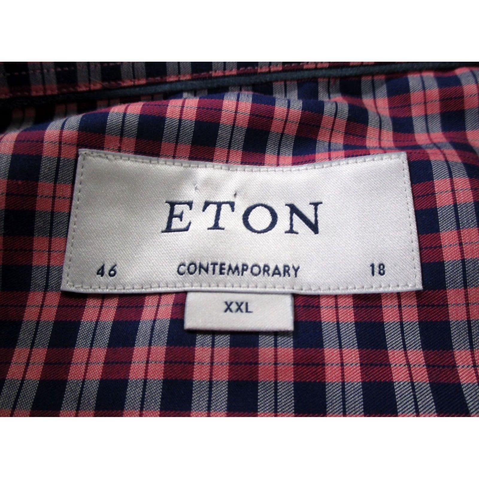 Eton Eton Shirt Men 2XL Plaid Button-Up Long Sleeve Collared Knit Cotton Multicolor Classic Casual Size 48R - 6 Thumbnail