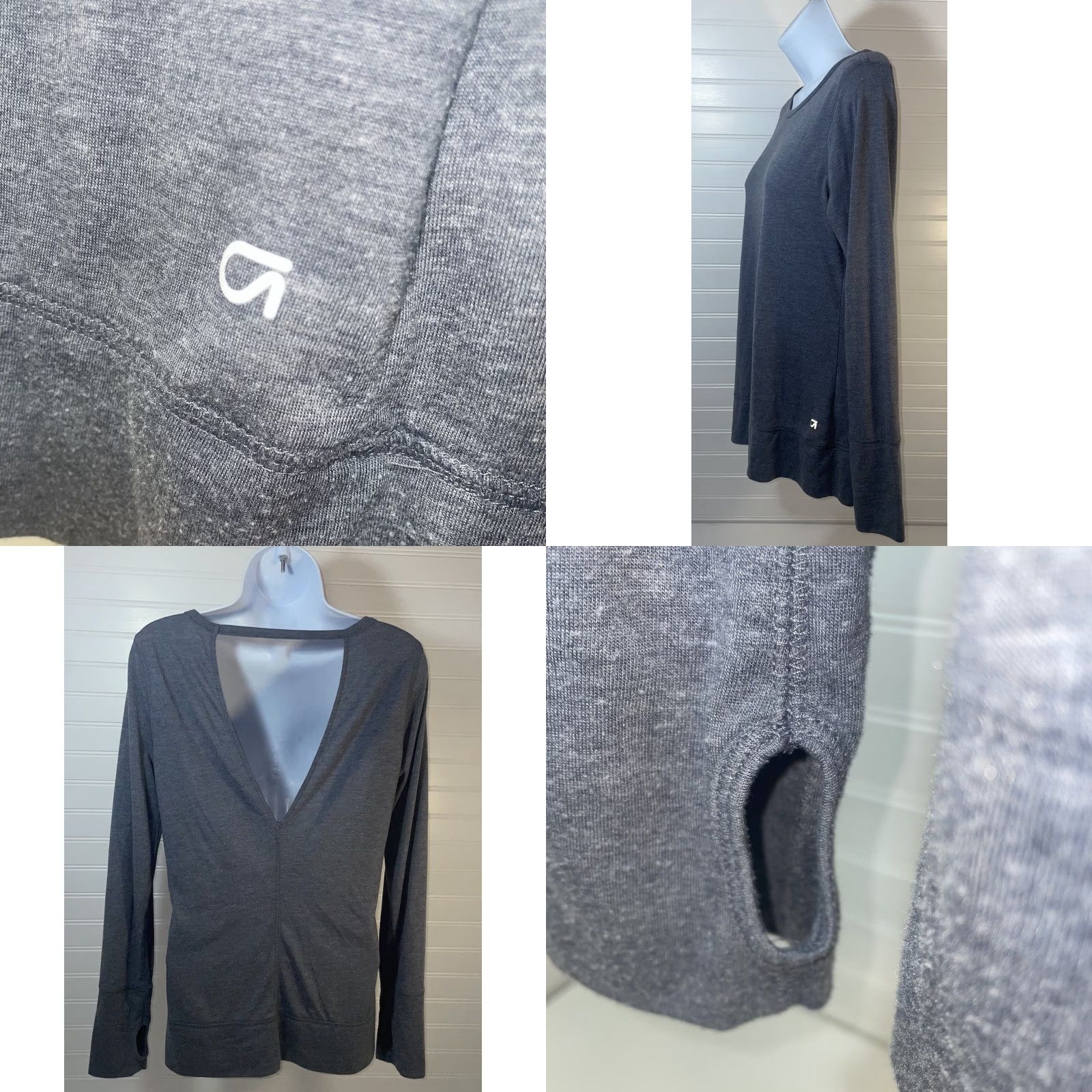 Vintage GapFit Dry Long Sleeve Women M Wide Neck Heather Gray Activewear Tee Shirt Pullover Lightweight Utility Running Walking CrossFit Yoga TS/Tops Size M / US 6-8 / IT 42-44 - 9 Thumbnail