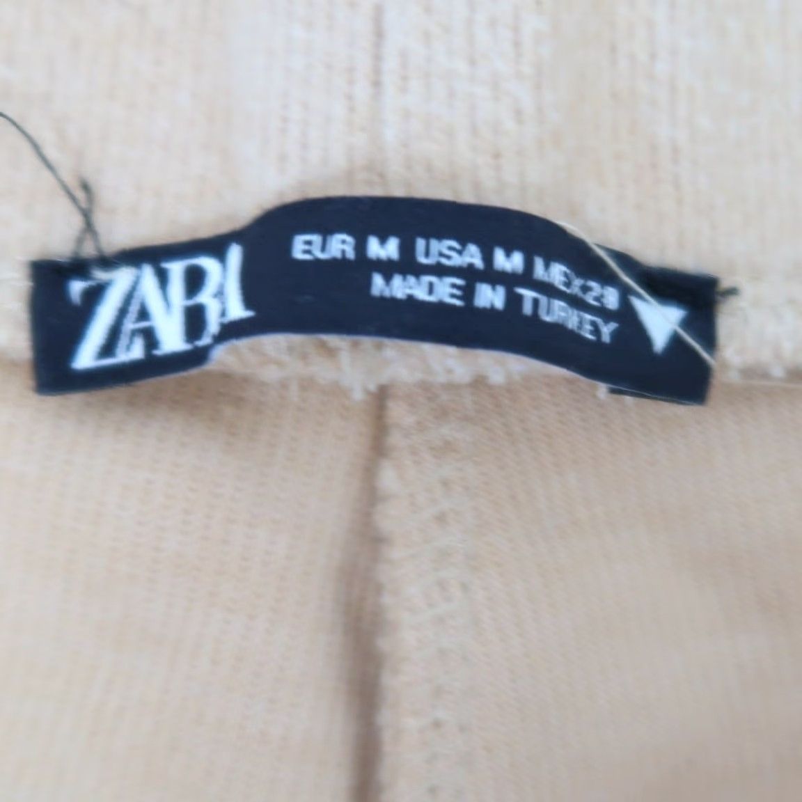 Zara ZARA Peach Tan Sweater Knit High Rise Wide Leg Lounge Pants M Women Casual Knit Cotton Polyester Wide-Leg Rise 12" Inseam 28" Size M / US 6-8 / IT 42-44 - 4 Thumbnail