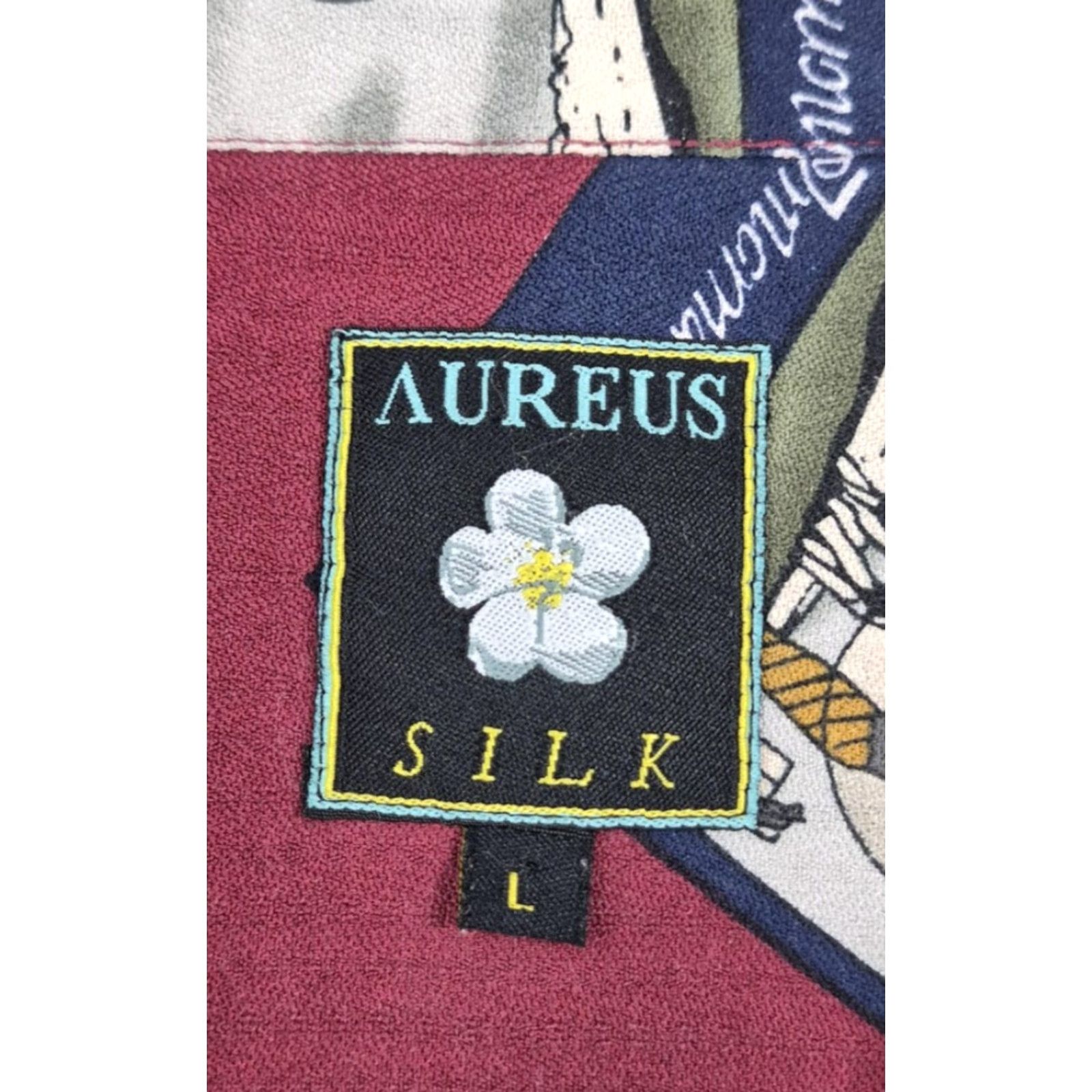 Vintage Aureus Silk Blend Shirt Men's L Hawaiian Golf Print Short Sleeve Button-Up Shirt Size US L / EU 52-54 / 3 - 5 Thumbnail