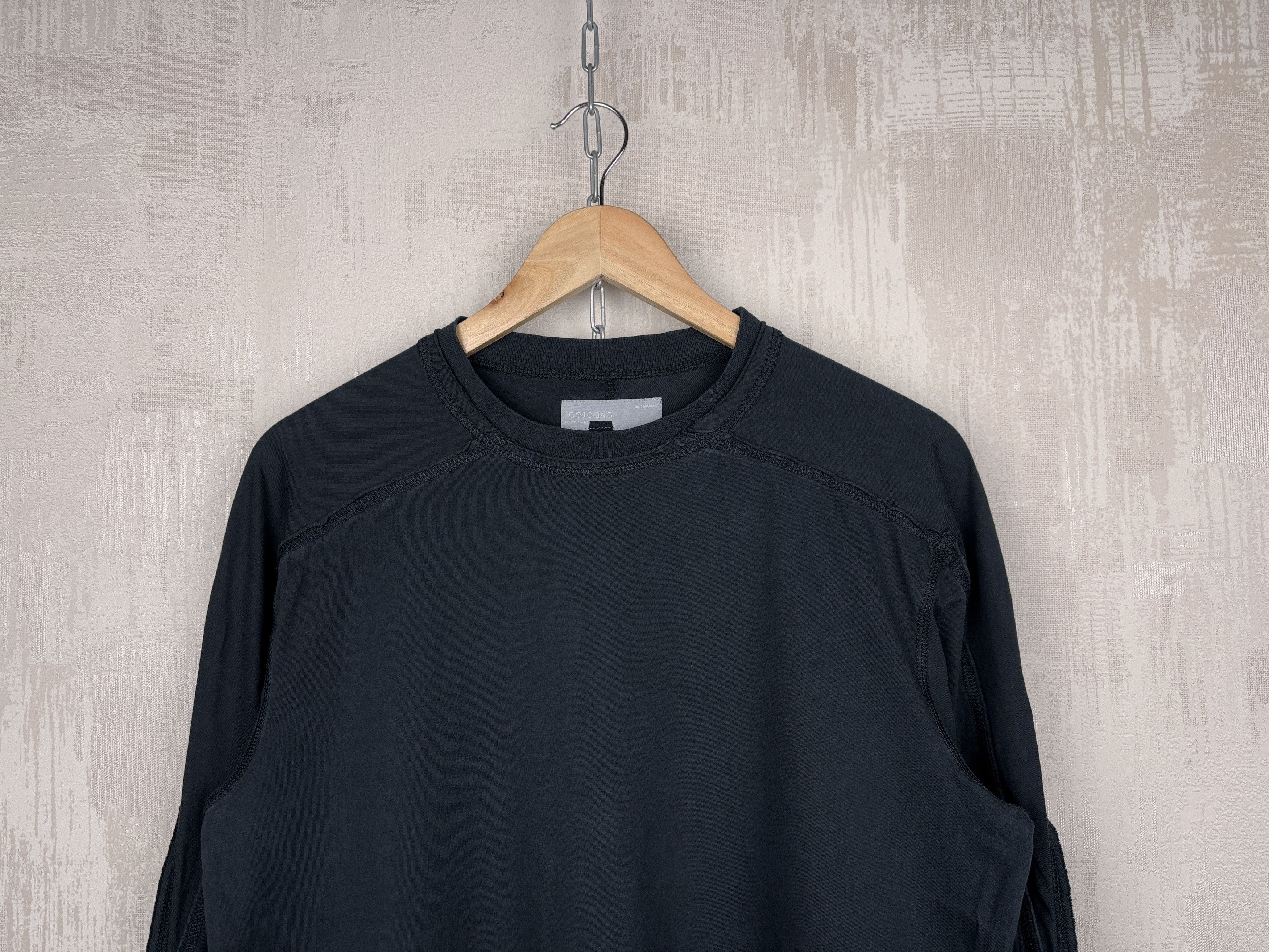 Iceberg × Vintage Iceberg Ice Jeans Vintage Long Sleeve T-shirt Raw Edge Faded Size US L / EU 52-54 / 3 - 4 Thumbnail
