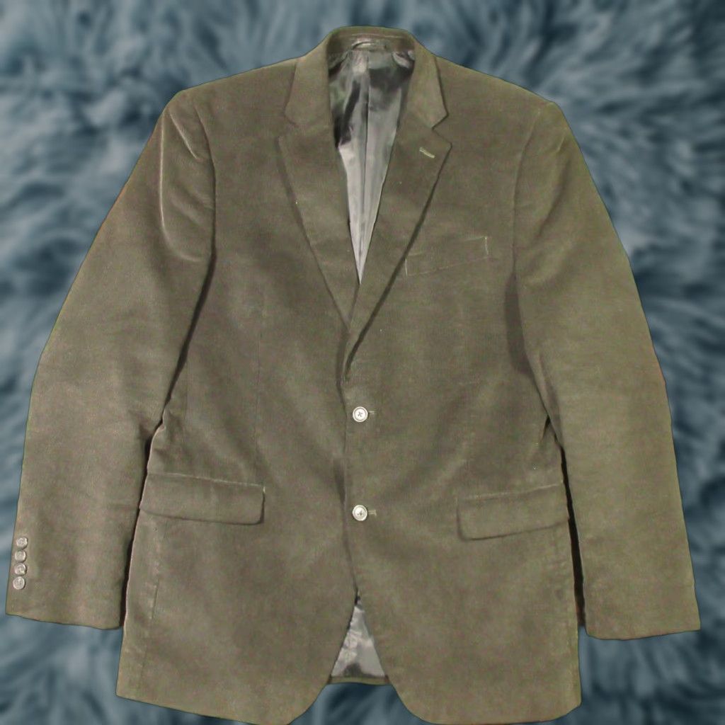 Chaps Chaps Corduroy Blazer Men 42 Slim Fit Brown Gray Sport Coat Jacket Classic Retro Size 42R - 1 Thumbnail