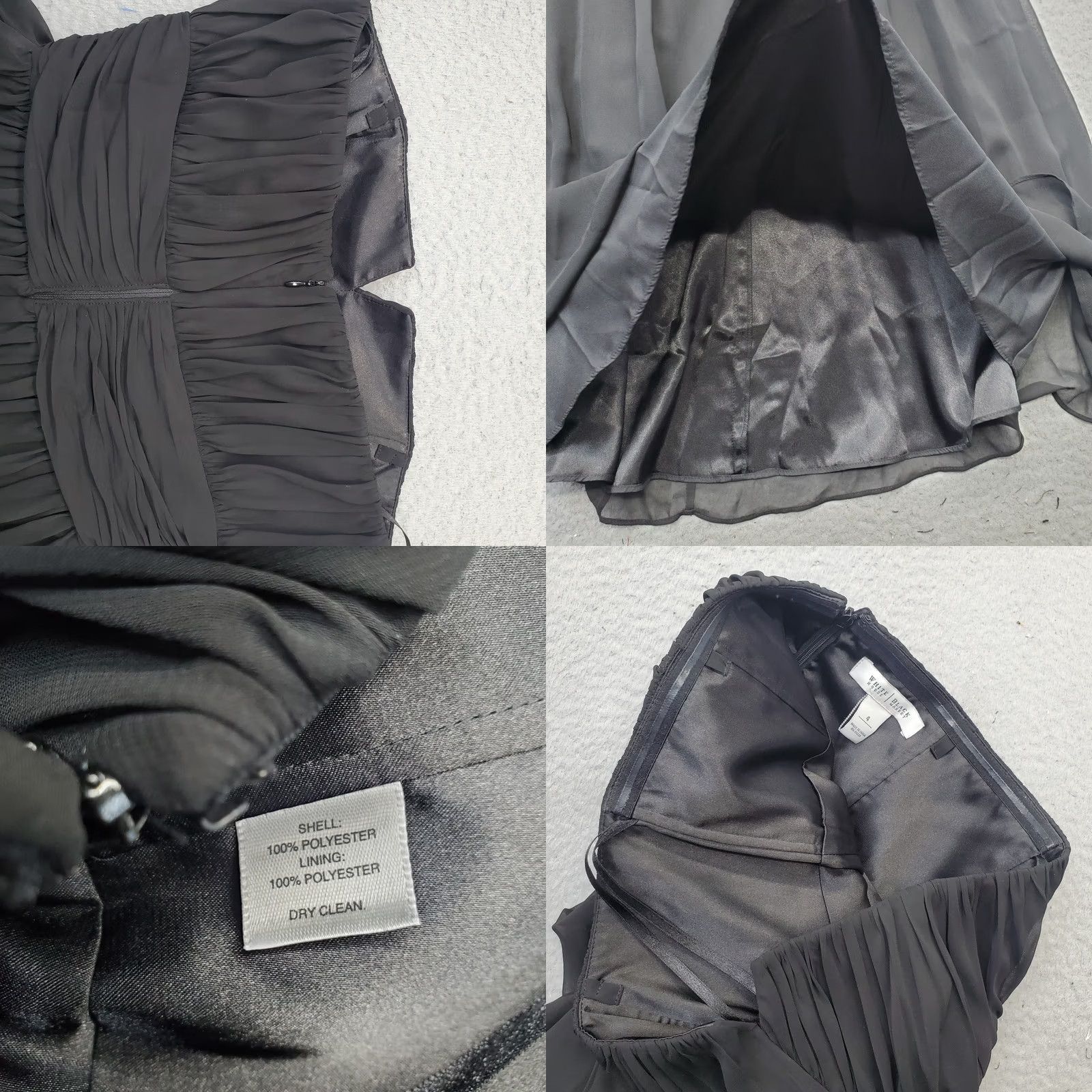 White House Black Market White House Black Market Dress Womens Size 4 Strapless Chiffon Empire Waist Black Short 90s? Size S / US 4 / IT 40 - 8 Thumbnail