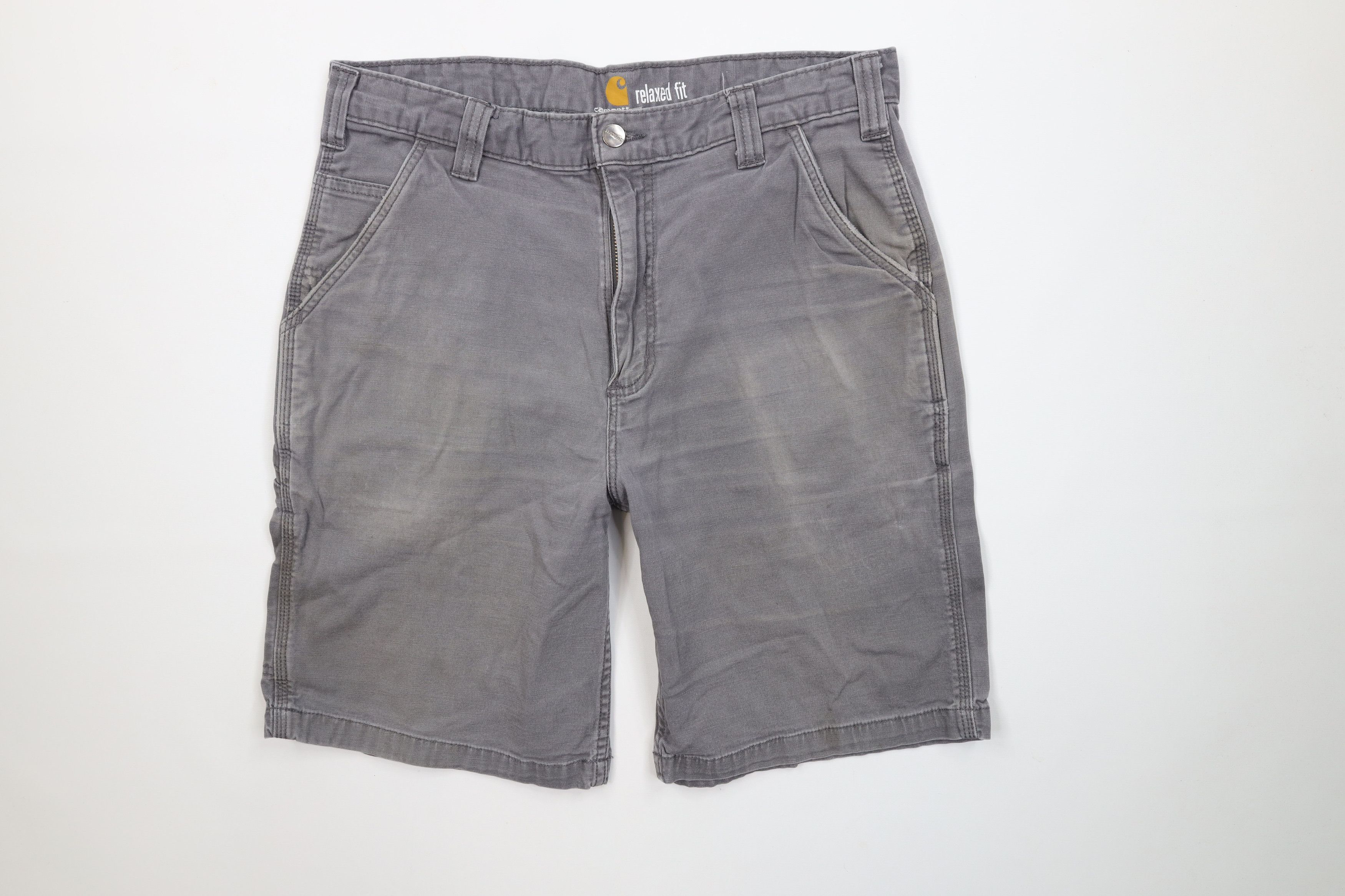 Carhartt Vintage Y2K Carhartt Spell Canvas Relaxed Fit Shorts Gray Size US 34 / EU 50 - 1 Thumbnail