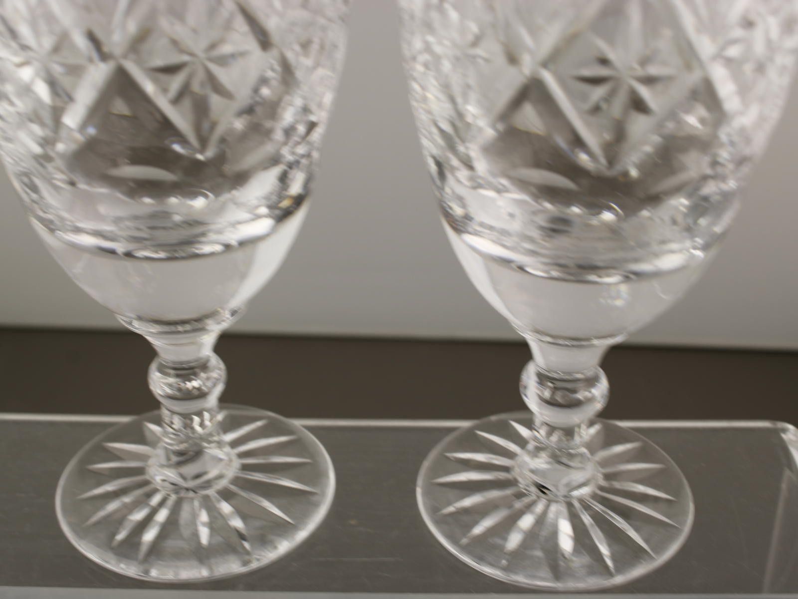 Unknown London Georgian Crystal Chatsworth Cut Set Of 2 Wine Glasses 6 1/8" Size ONE SIZE - 4 Thumbnail