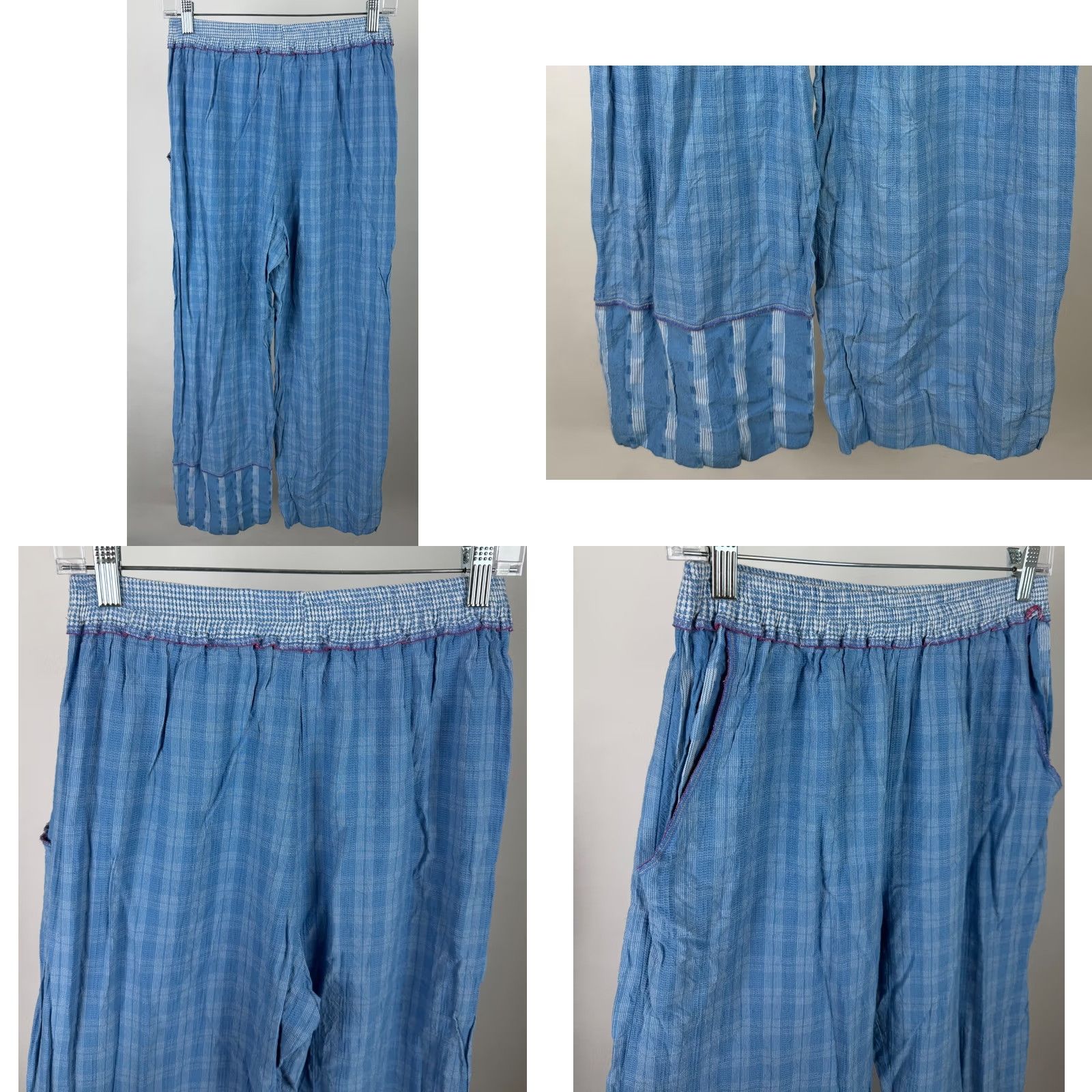 Vintage VINTAGE Faith by Celia Forrester Womens Small Pants Plaid Elastic Waist Pockets 90s Retro Bohemian Size 28" / US 6 / IT 42 - 8 Thumbnail