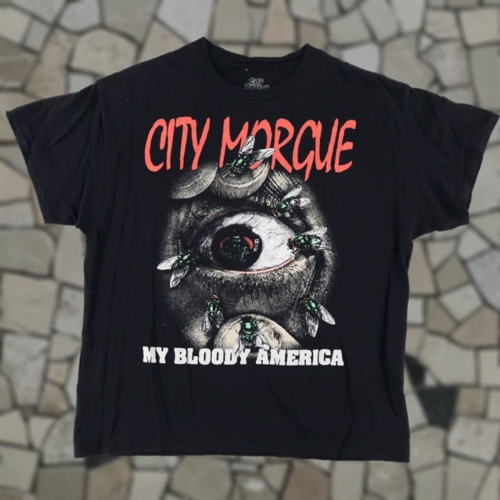 Vintage City Morgue Shirt My Bloddy America Black XL Mens T-Shirt Size US XL / EU 56 / 4 - 1 Thumbnail