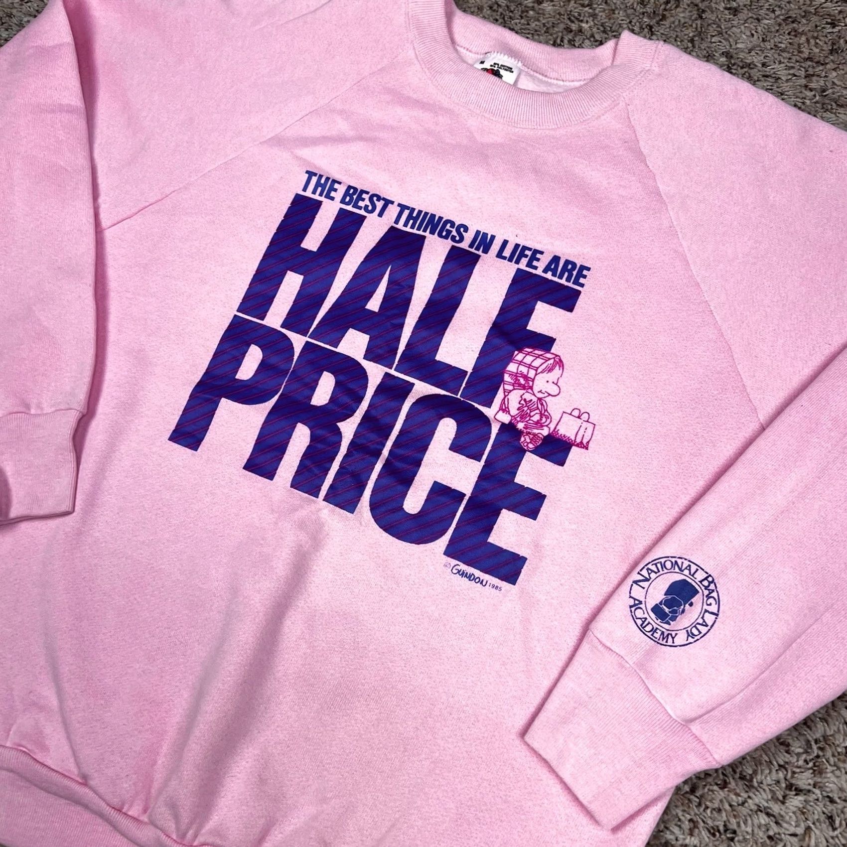 Fruit Of The Loom VINTAGE Fruit Of The Loom Sweatshirt Raglan Crewneck Pink 80s Graphic Print Medium Men Women Regular Sleeves Raglan All Seasons USA Size US M / EU 48-50 / 2 - 4 Thumbnail