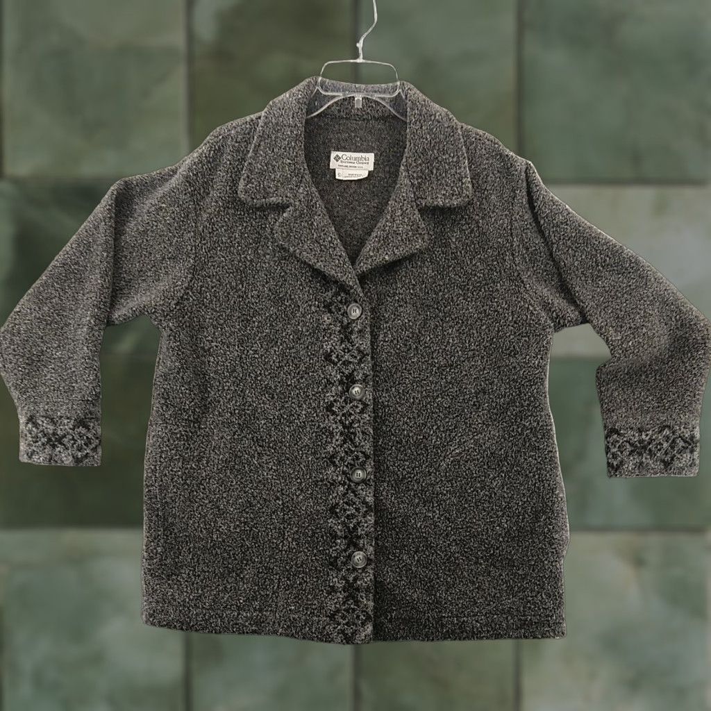 Vintage Womens Columbia Sweater Small Gray Wool Blend USA Made Oversized Size S / US 4 / IT 40 - 1 Thumbnail