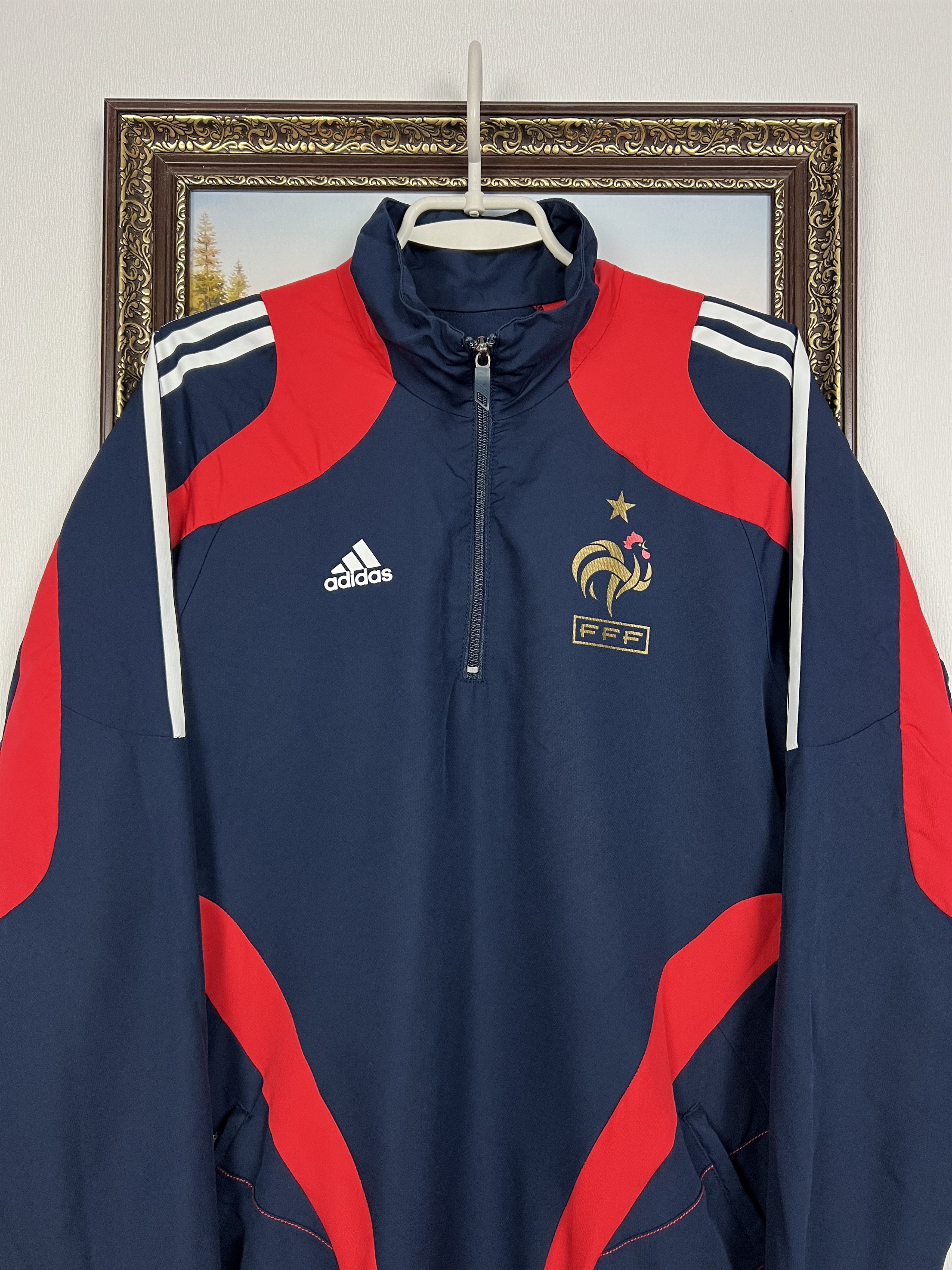 Adidas Vintage Adidas France Football Train Jacket Player Issue Size US L / EU 52-54 / 3 - 2 Thumbnail