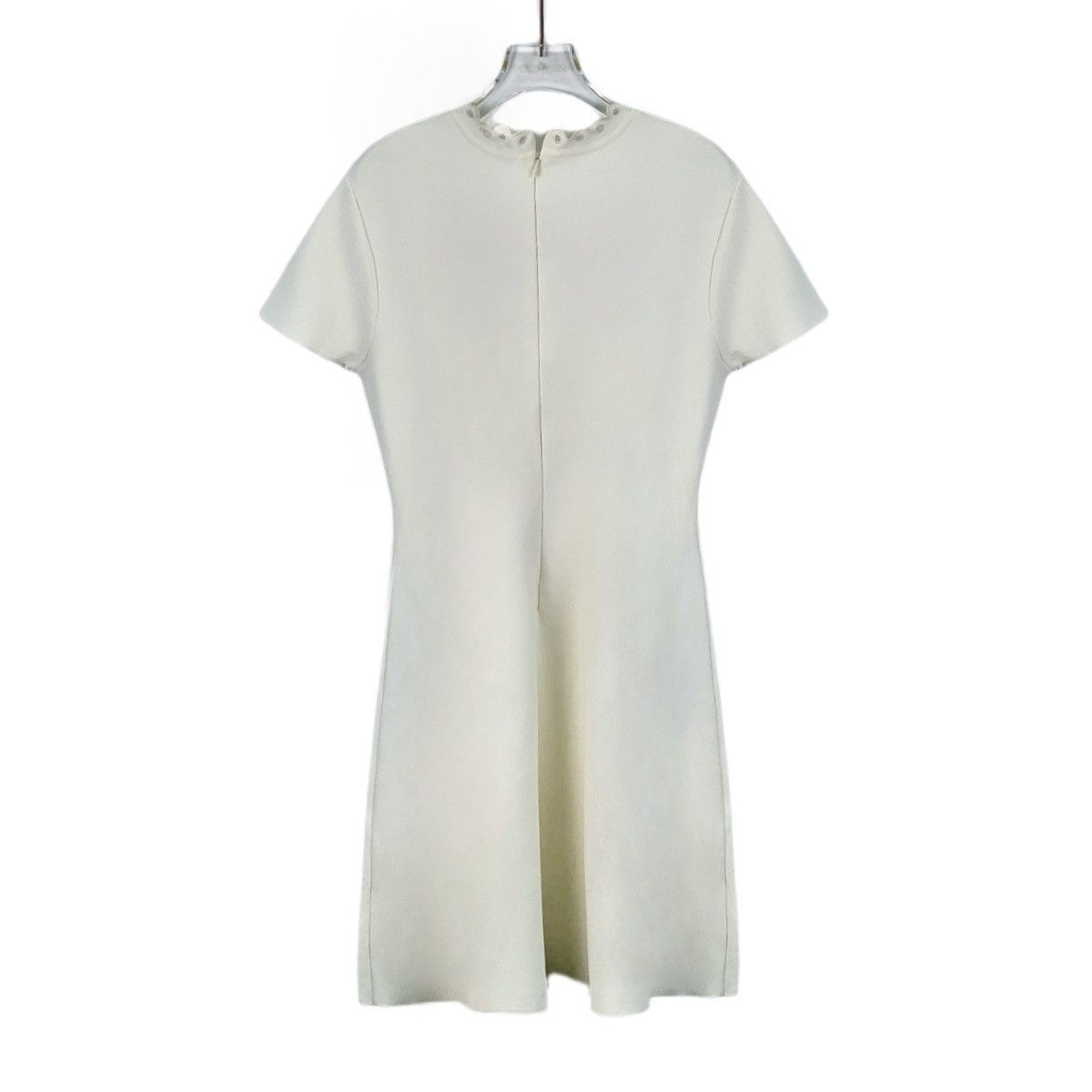 Valentino Valentino Beige Cutout Lace Round Neck Short Sleeve Dress Size L / US 10 / IT 46 - 2 Thumbnail