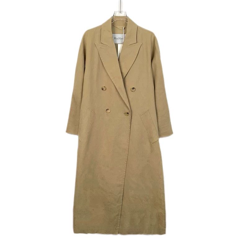 Max Mara Max Mara Brown linen double-breasted trench coat with lape Size XS / US 0-2 / IT 36-38 - 1 Thumbnail