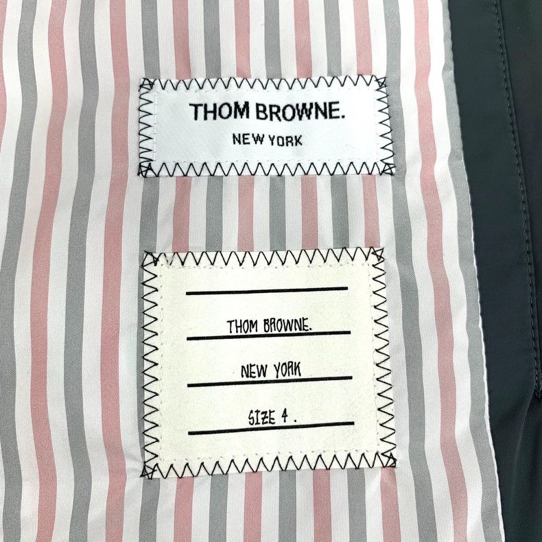 Thom Browne Thom browne Blue classic four-bar stand-up collar zipper do Size US XL / EU 56 / 4 - 5 Thumbnail