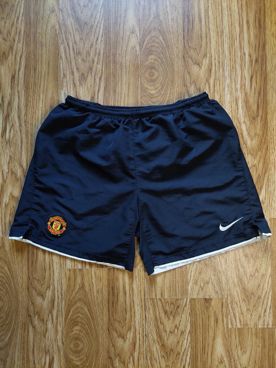 Pre-owned Nike X Soccer Jersey Vintage Nike Manchester United Black Shorts 00s