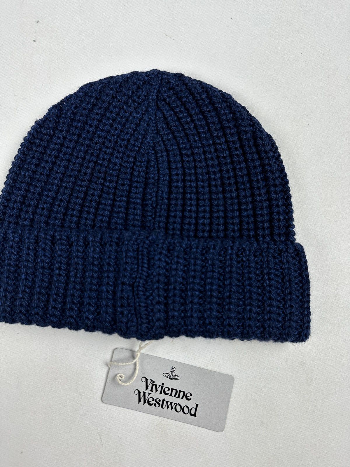 Vivienne Westwood NWT! Vivienne Westwood Navy Blue Classic Wool Beanie Hat Size ONE SIZE - 6 Thumbnail