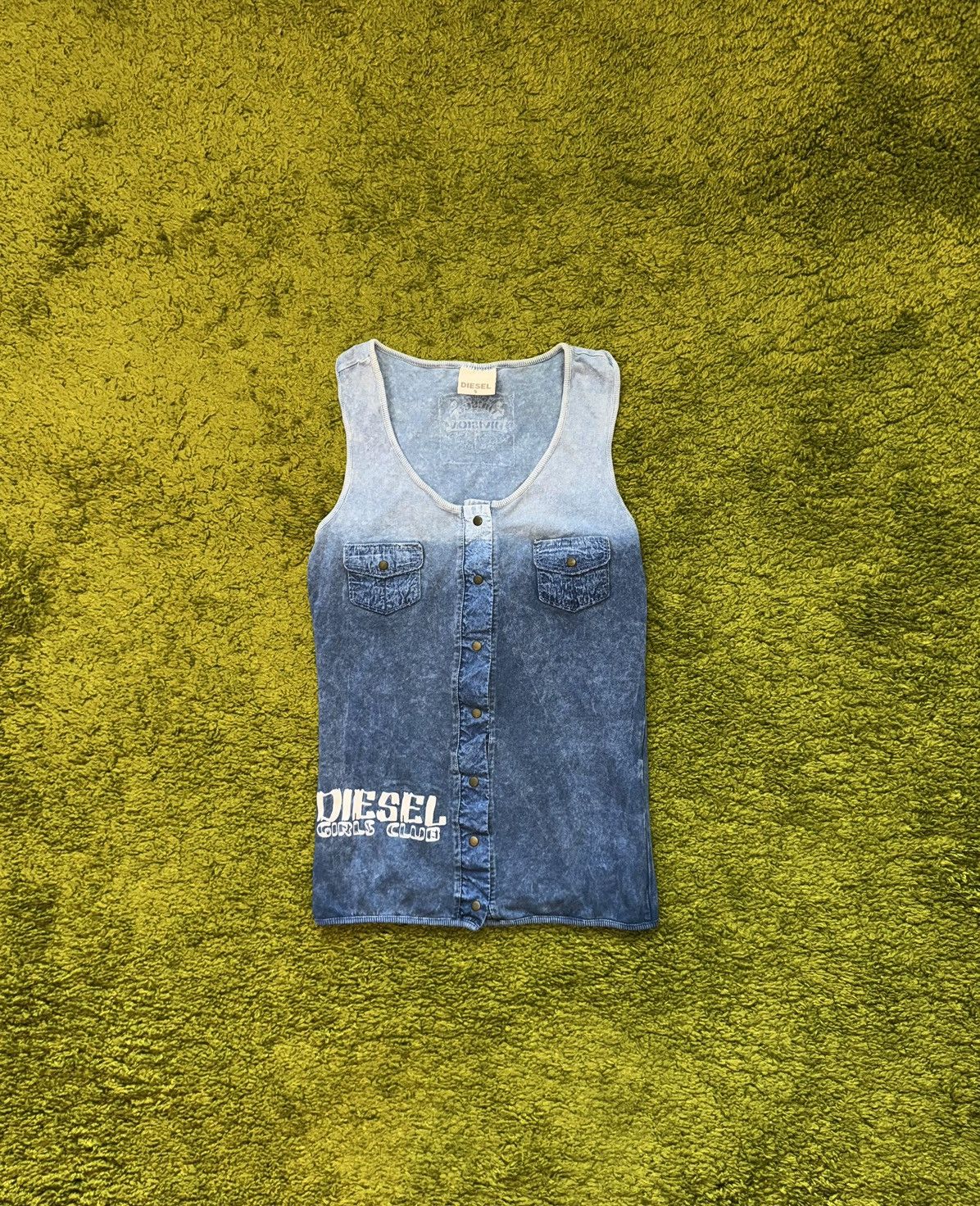 Diesel Diesel 2000s vintage Y2K denim pattern opium style tank top Size S / US 4 / IT 40 - 1 Thumbnail