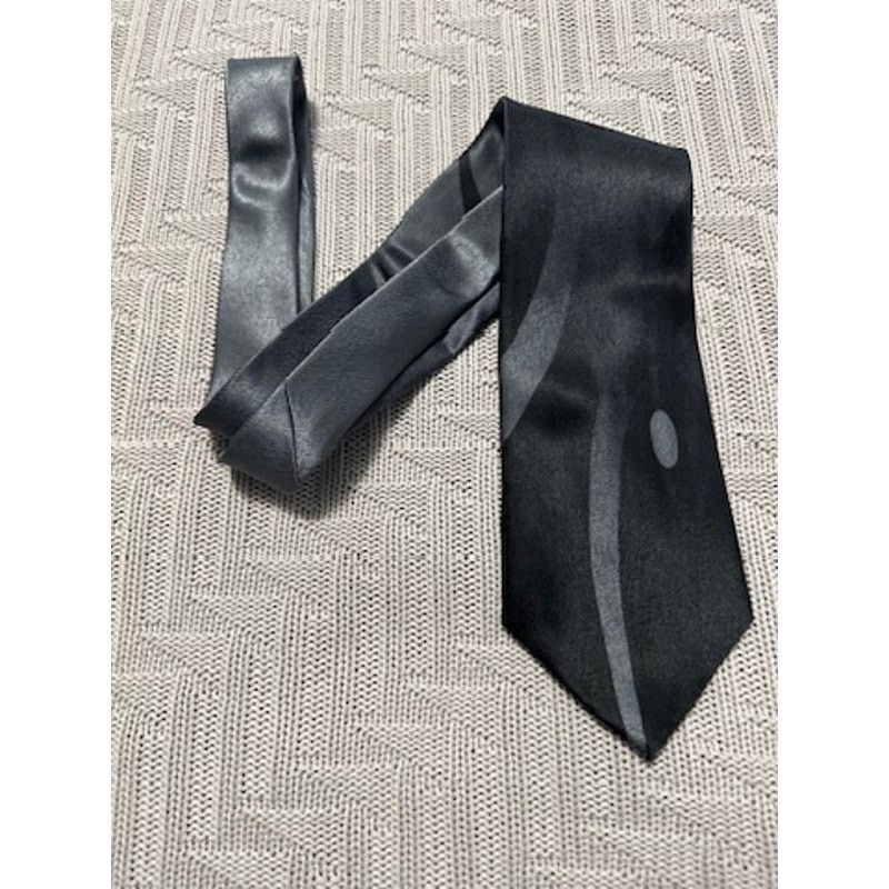 Pierre Cardin Vintage 80s Pierre Cardin silver and black abstract silk tie Size ONE SIZE - 1 Thumbnail