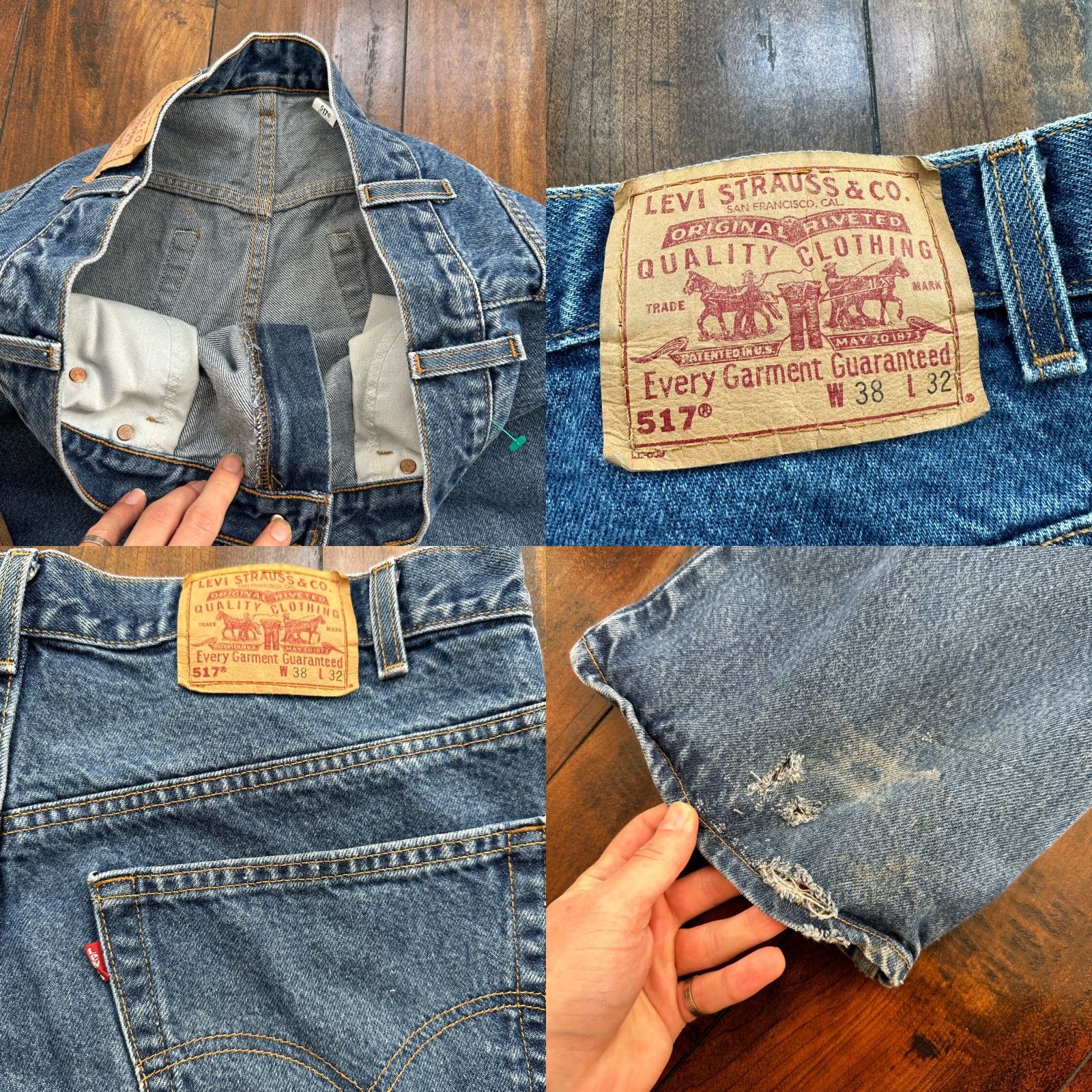 Levi's Levi's 517 Jeans Bootcut 90s Vintage USA Orange Tab Blue 38x32 Slim 5-Pocket Denim Adults Mens Size US 38 / EU 54 - 9 Thumbnail