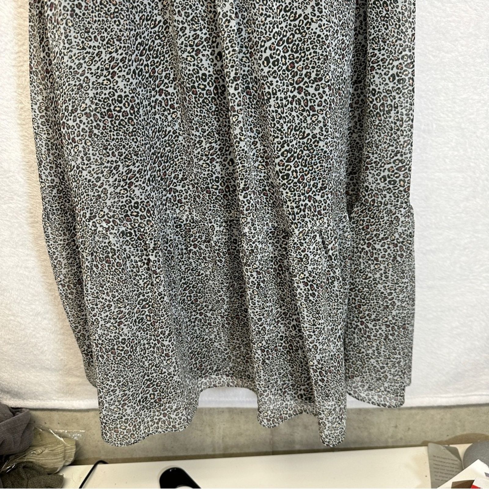 Steve Madden Steve Madden Kora Cheetah Print Tiered Chiffon Midi Dress Size S / US 4 / IT 40 - 5 Thumbnail