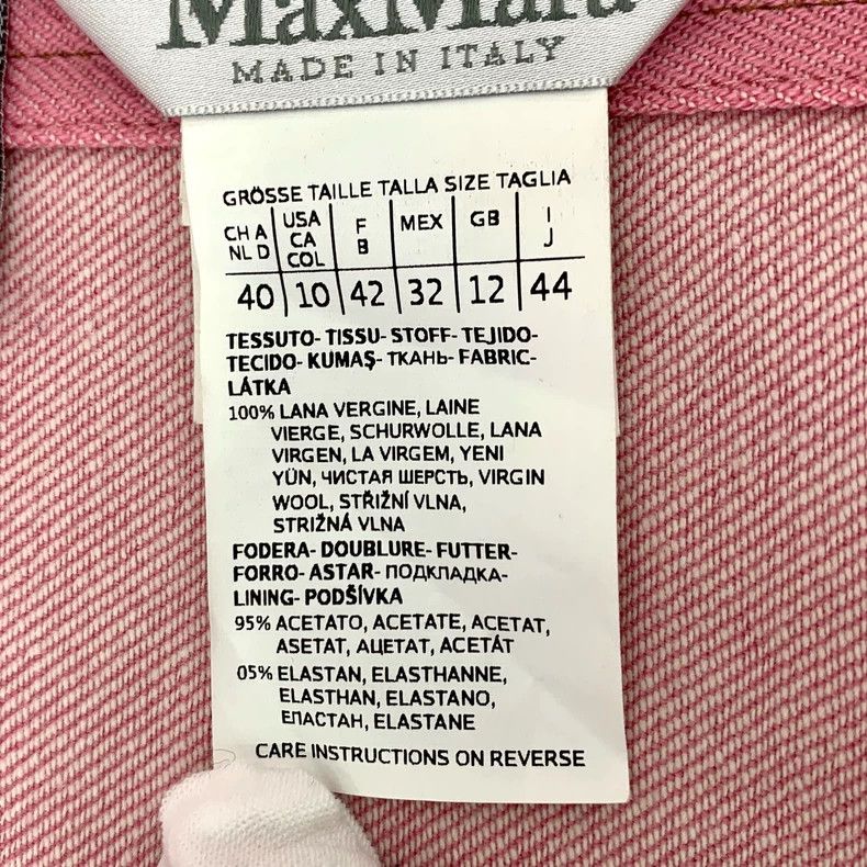 Max Mara Max Mara Long sleeve blazer with pink sheep wool lapel Size L / US 10 / IT 46 - 6 Thumbnail
