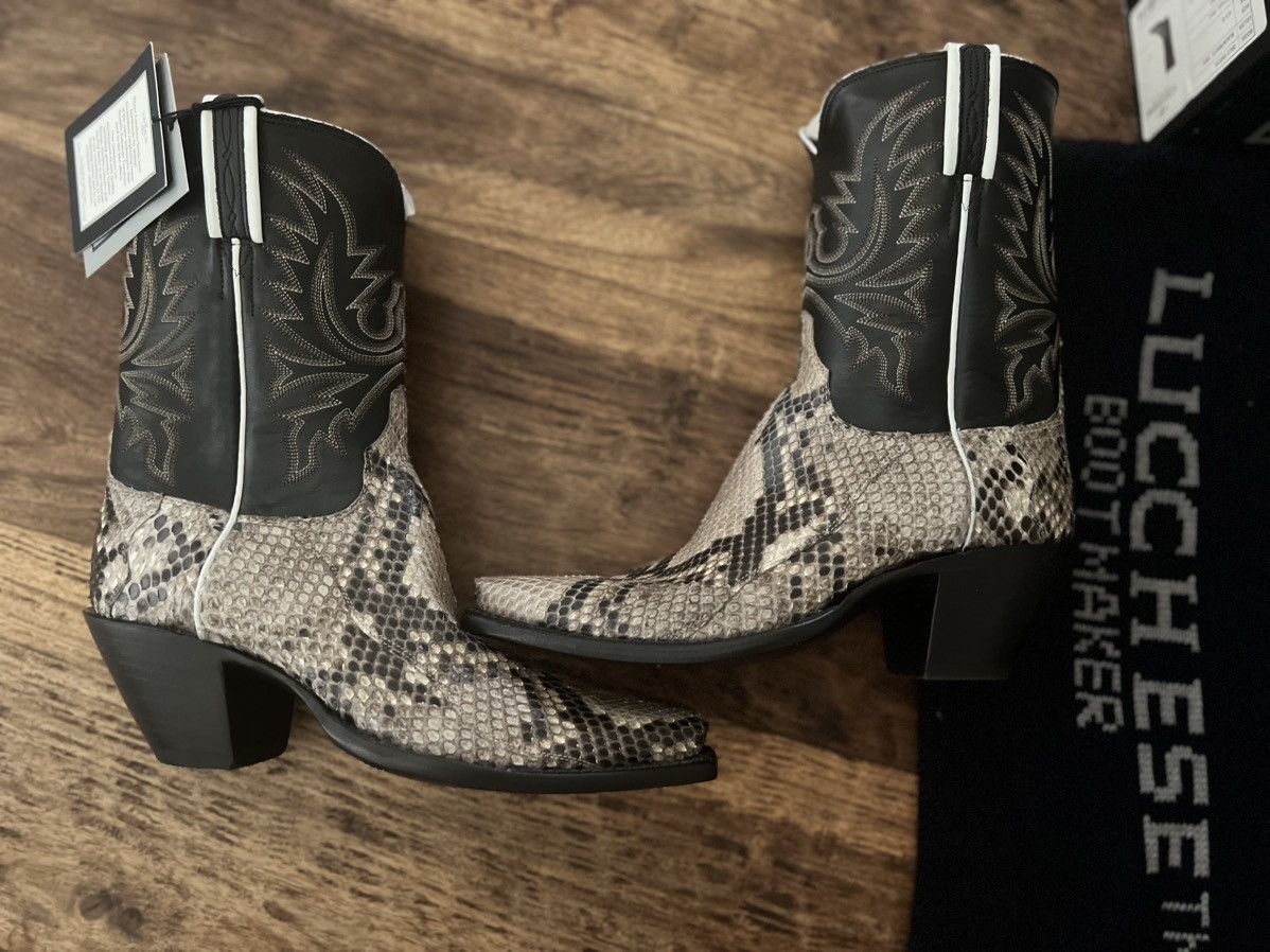 Lucchese New Lucchese Dale Exotic Python Boots Size 8.5 Black/White Size US 8.5 / IT 38.5 - 4 Thumbnail