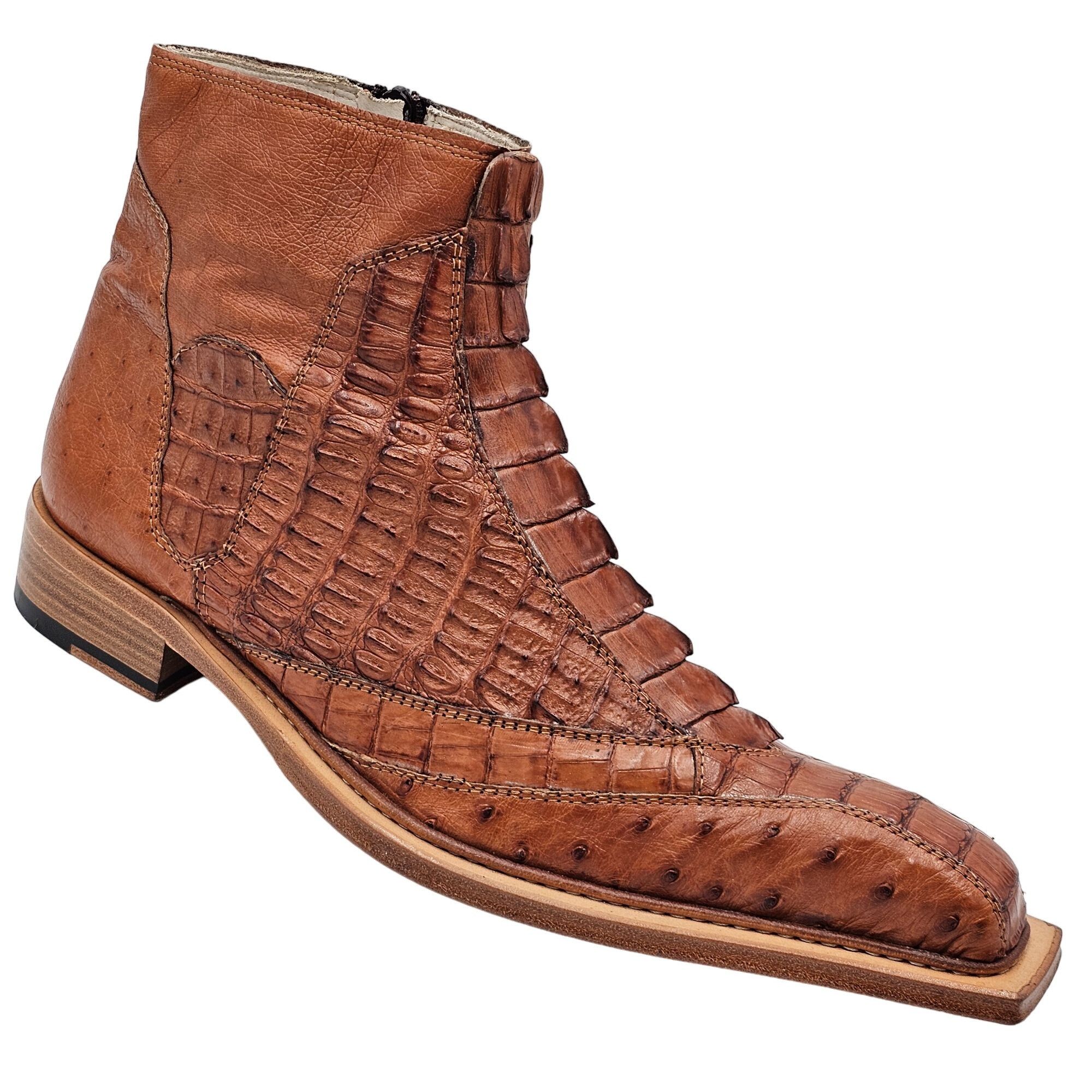FENNIX Italy Mens Size 10.5 Genuine Exotic Brown Alligator Leather Ankle Boots Other Exotic Fennix Italy Hornback Crocodile Ostrich Brown  main image 4