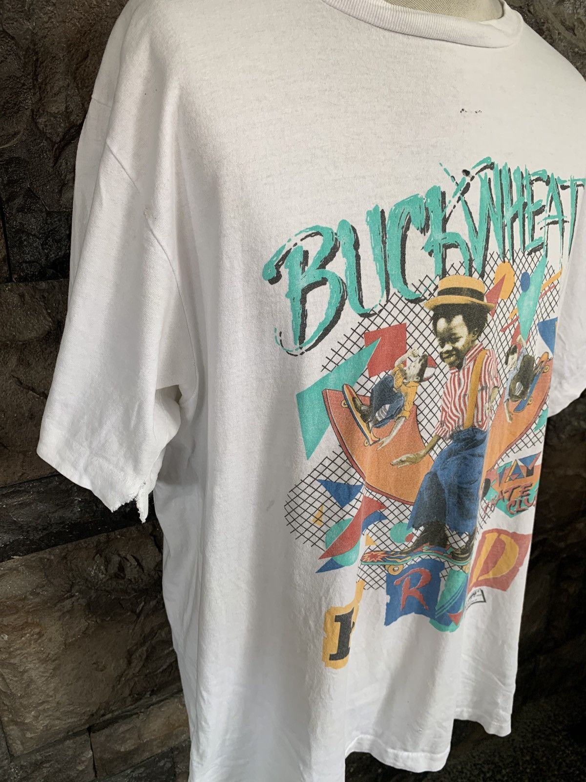 Vintage Vintage 90s Buckwheat O-Tay Skate Club Photo Print T shirt Size US XL / EU 56 / 4 - 6 Thumbnail
