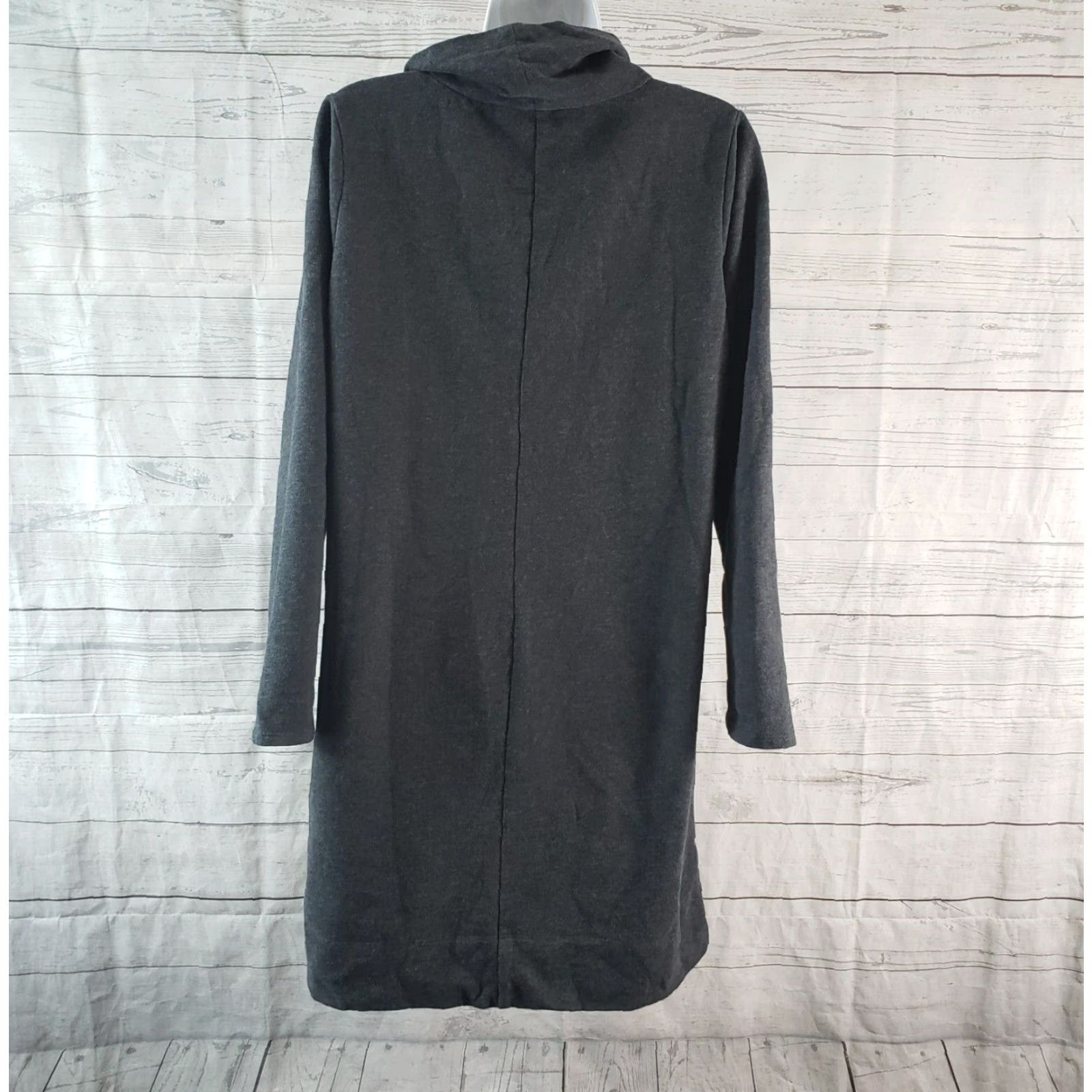 J. Jill Pure Jill Womens Tunic Top M Gray Long Sleeve Cowl Neck Cotton Blend Size M / US 6-8 / IT 42-44 - 4 Thumbnail