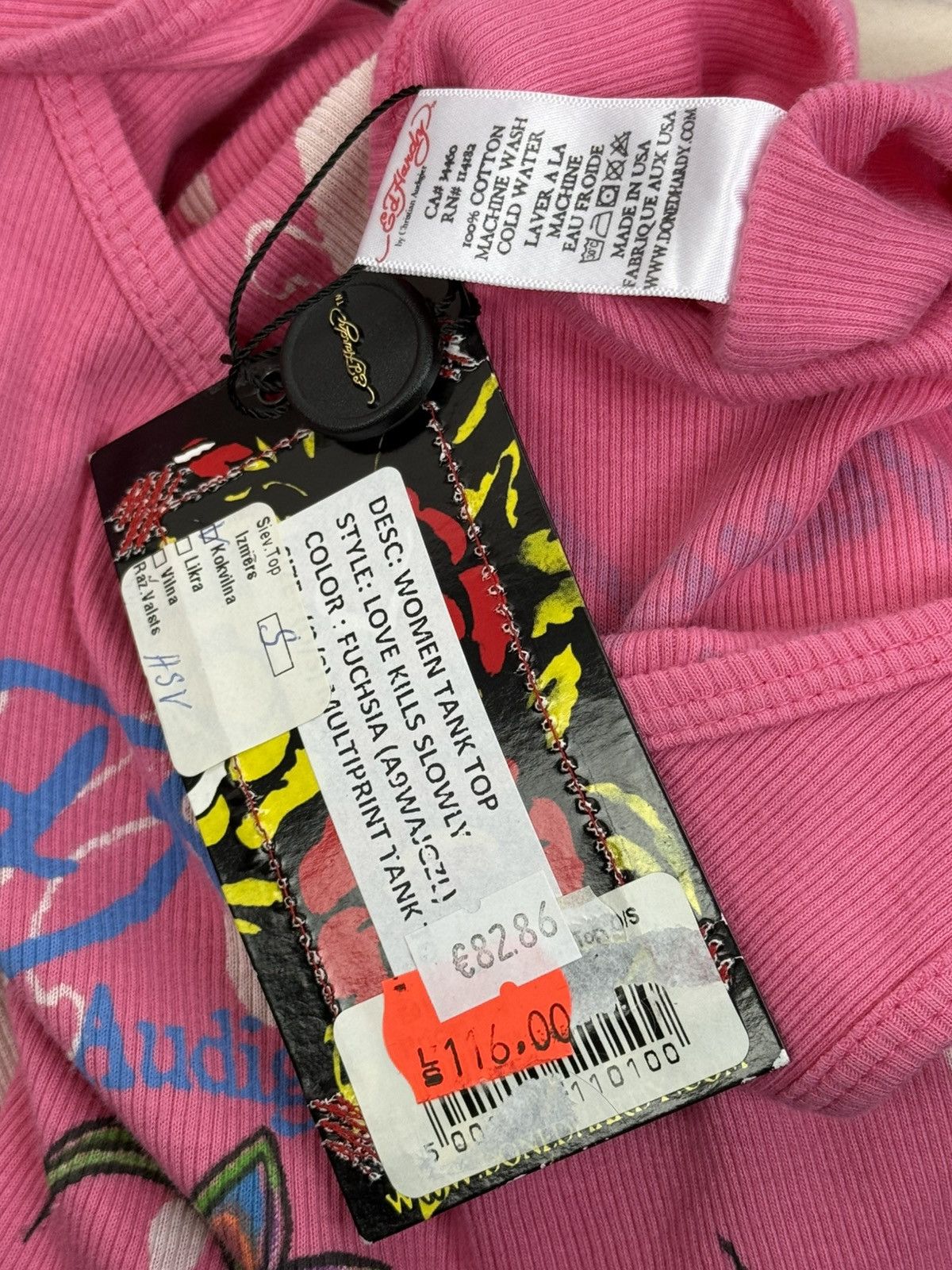 Ed Hardy BNWT Ed Hardy Audigier Love Kills Slowly Tank Top Pink Size M / US 6-8 / IT 42-44 - 8 Thumbnail