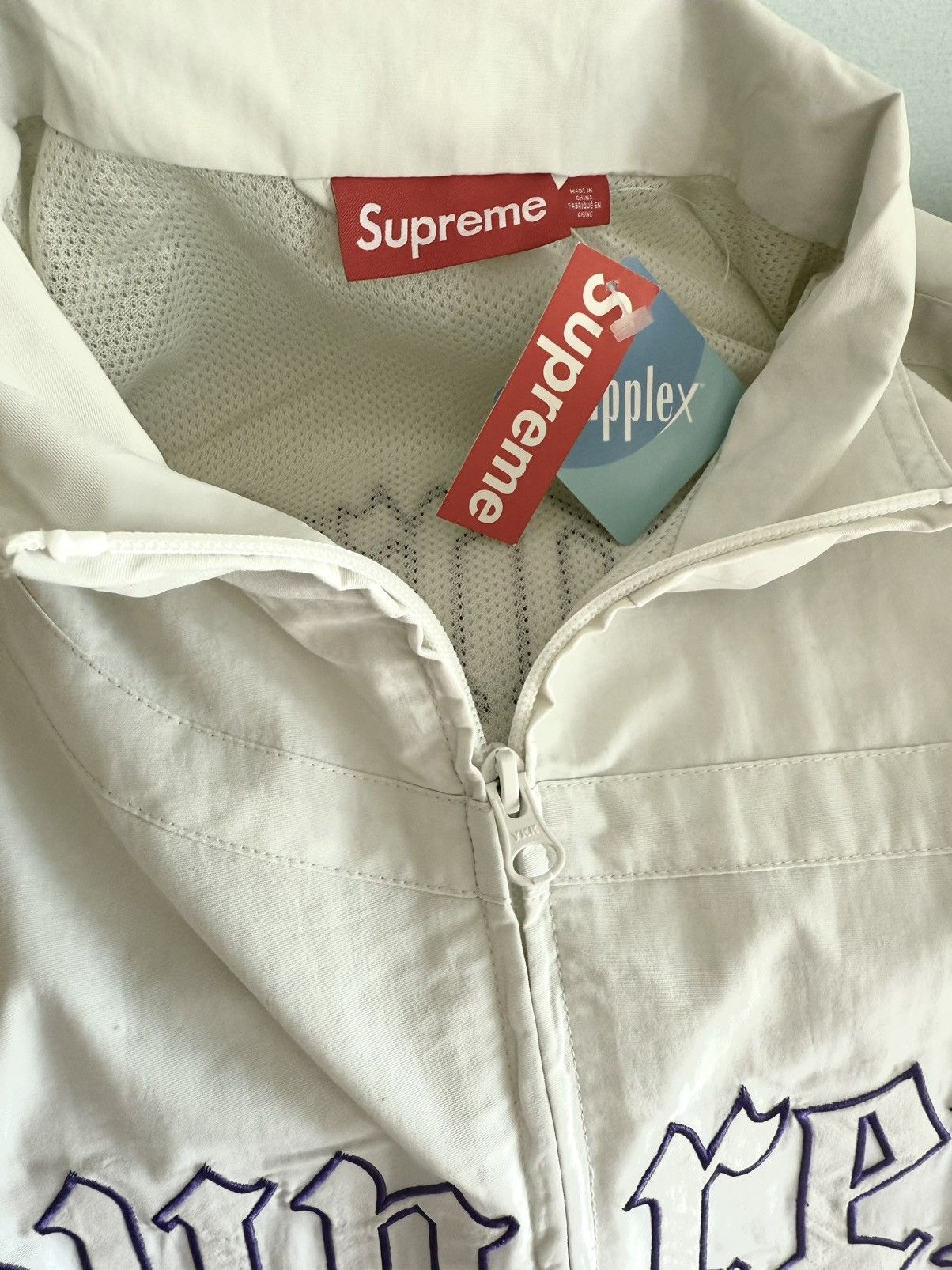 Supreme Old English Track Jacket White