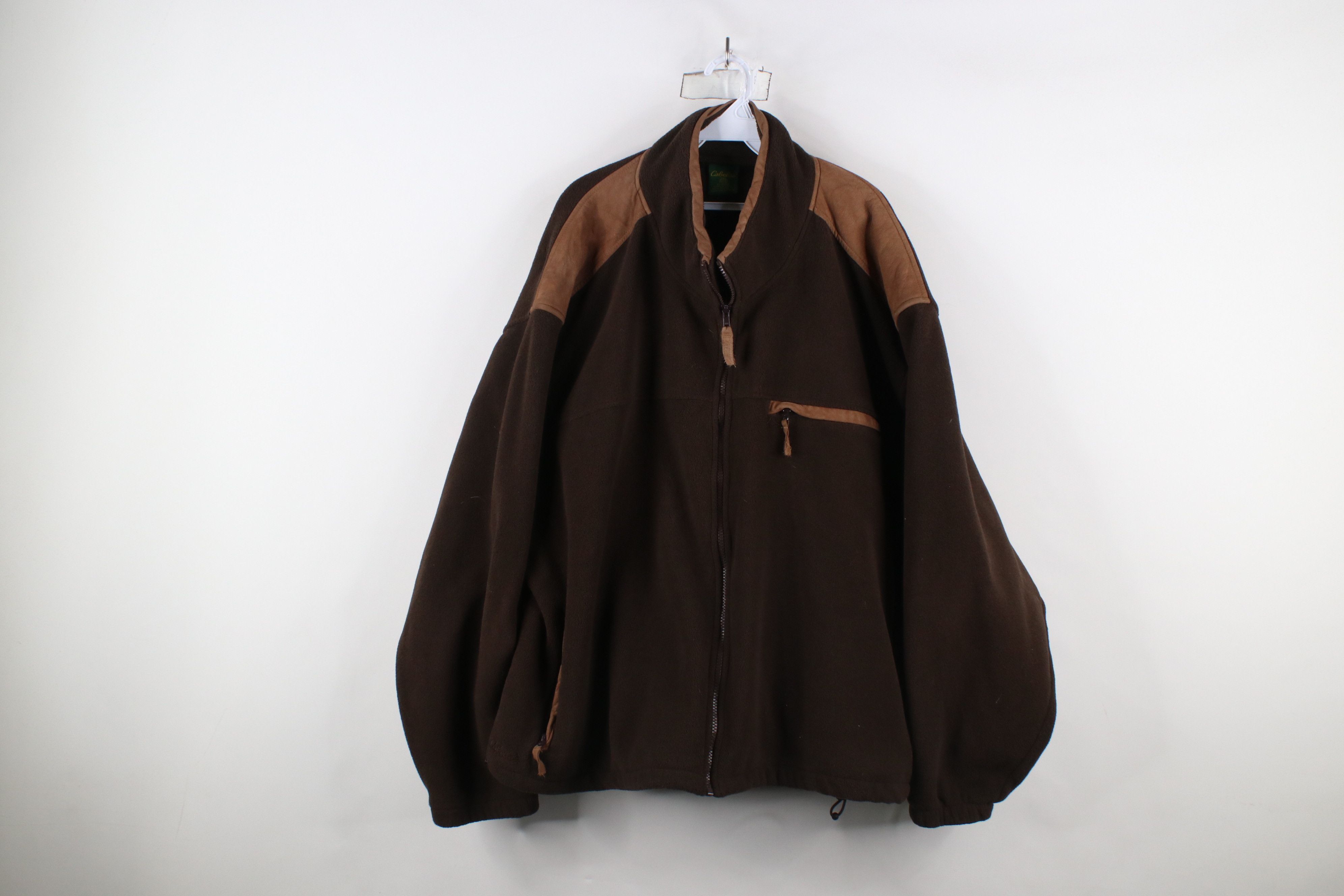 Cabelas × Vintage Vintage 90s Cabelas Trim Full Zip Fleece Jacket Brown Size US XXL / EU 58 / 5 - 1 Thumbnail