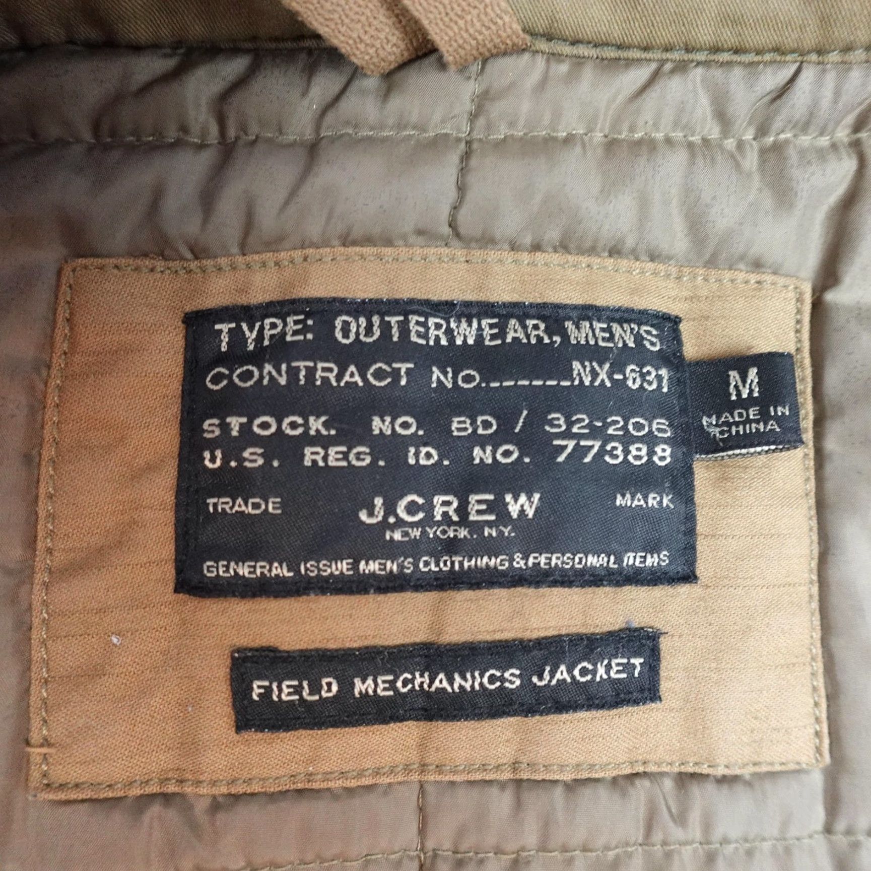 J.Crew J.Crew Field Mechanics Jacket Mens M Beige Hooded Canvas Full Zip Insulated Military Style Shirt? Size US M / EU 48-50 / 2 - 7 Thumbnail