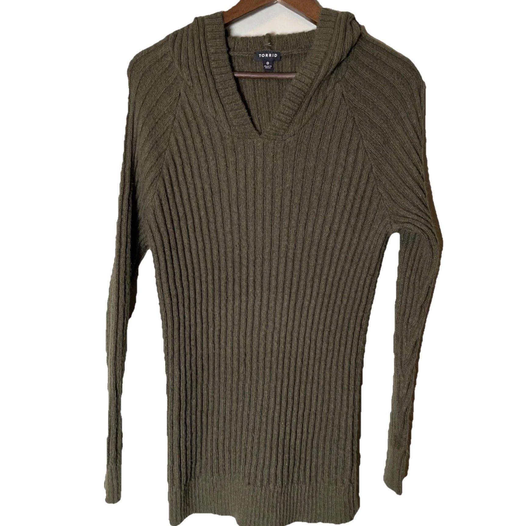 Torrid Torrid Sweater Womens L Hoodie Long Sleeve Green Knit Pullover Casual Leather? Size L / US 10 / IT 46 - 4 Thumbnail