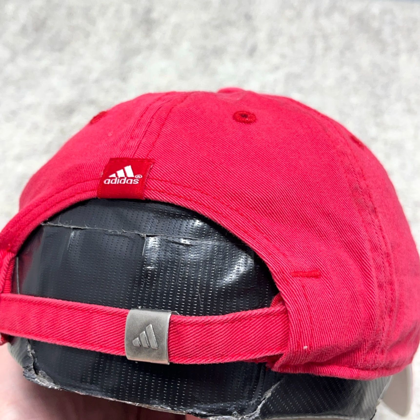 Adidas VINTAGE adidas Hat Cap Red Twill Baseball Cap Adult One Size Adjustable Strap Back Faded Spellout Golf Twill Size ONE SIZE - 6 Thumbnail