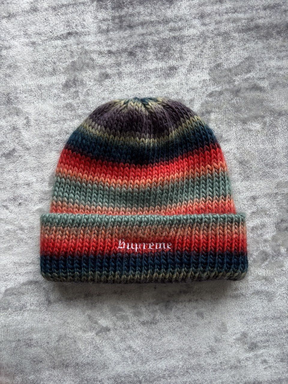 Supreme Supreme Ombré Stripe Beanie Navy Size ONE SIZE - 1 Thumbnail