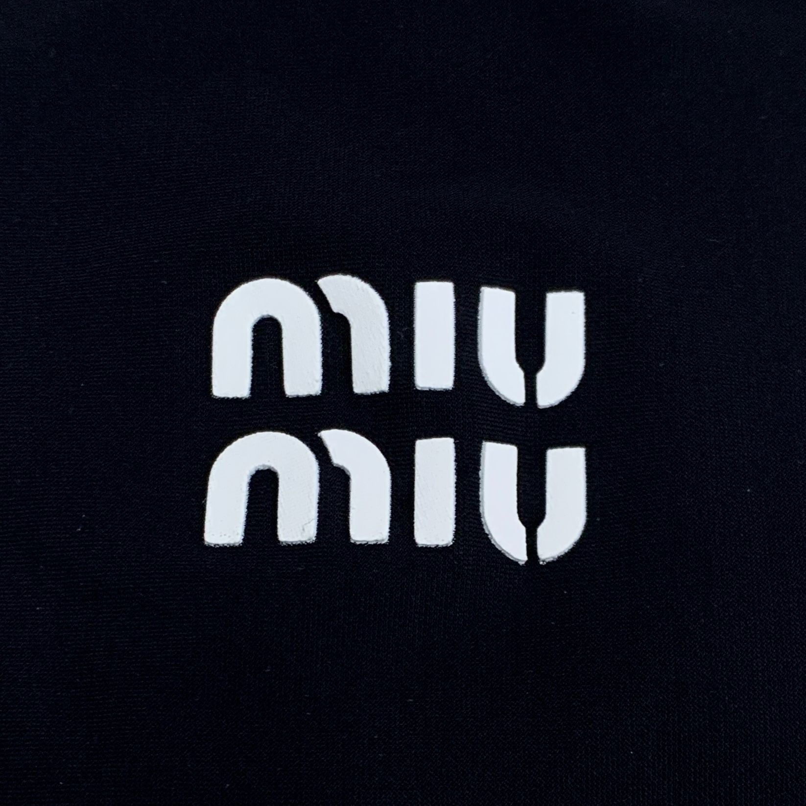 Miu Miu MiuMiu Black Logo Letter Print Crewneck Short Sleeve Dress ( Size XS / US 0-2 / IT 36-38 - 4 Thumbnail