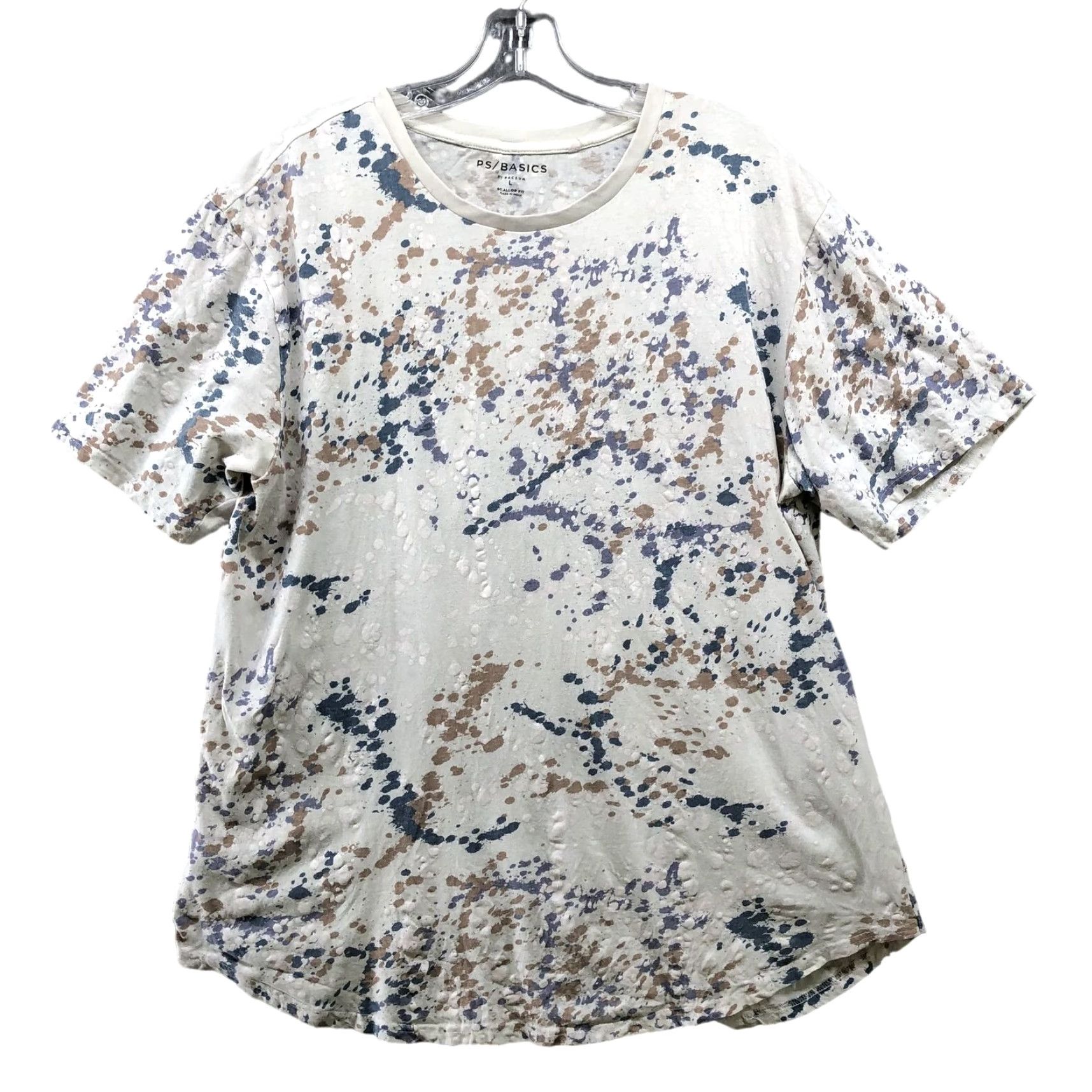 Pacsun PacSun Paint Splatter Graphic Print Short Sleeve T Shirt Mens Large Beige Multicolor Size US L / EU 52-54 / 3 - 2 Thumbnail