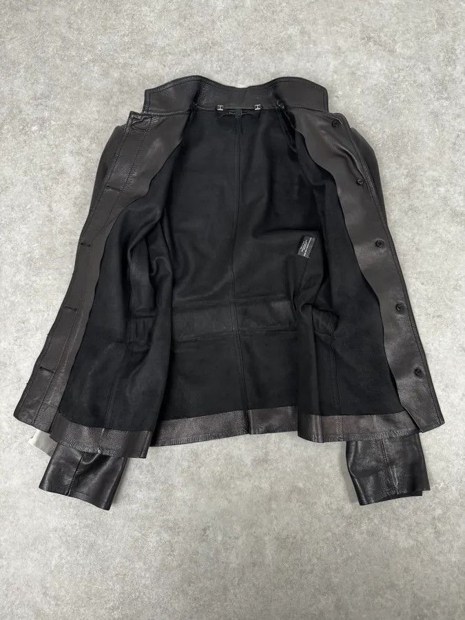 Gucci AW1999 Gucci Black Silver Belted Premium Leather Jacket by Tom Ford Size M / US 6-8 / IT 42-44 - 7 Thumbnail