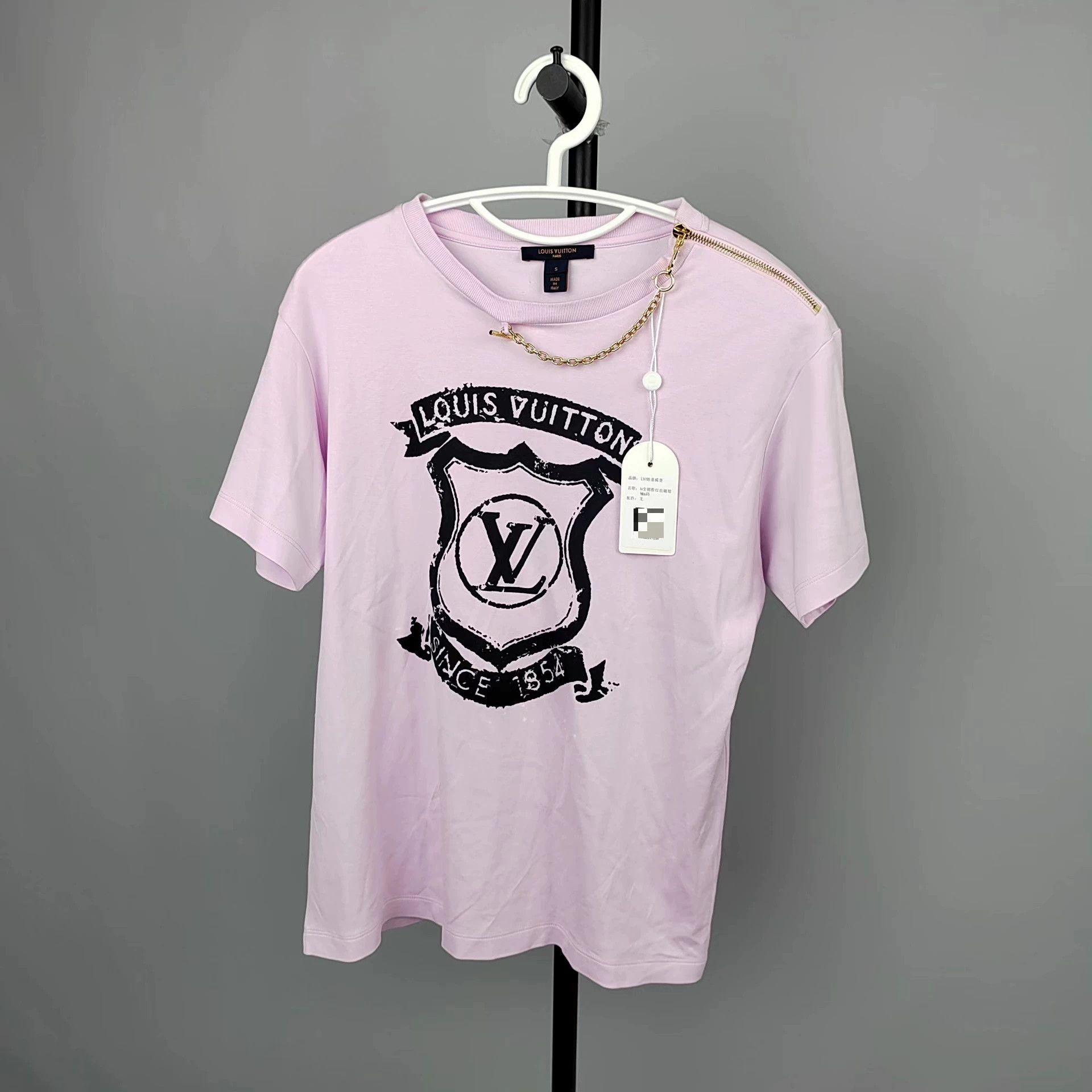 Louis Vuitton LV Cotton Pink Zip Short Sleeve Size S Size S / US 4 / IT 40 - 1 Thumbnail